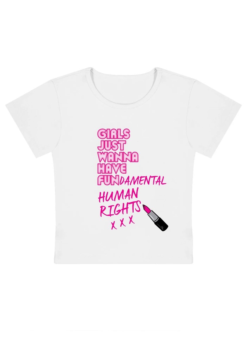Girls Just Wanna Have Fun Y2K Baby Tee