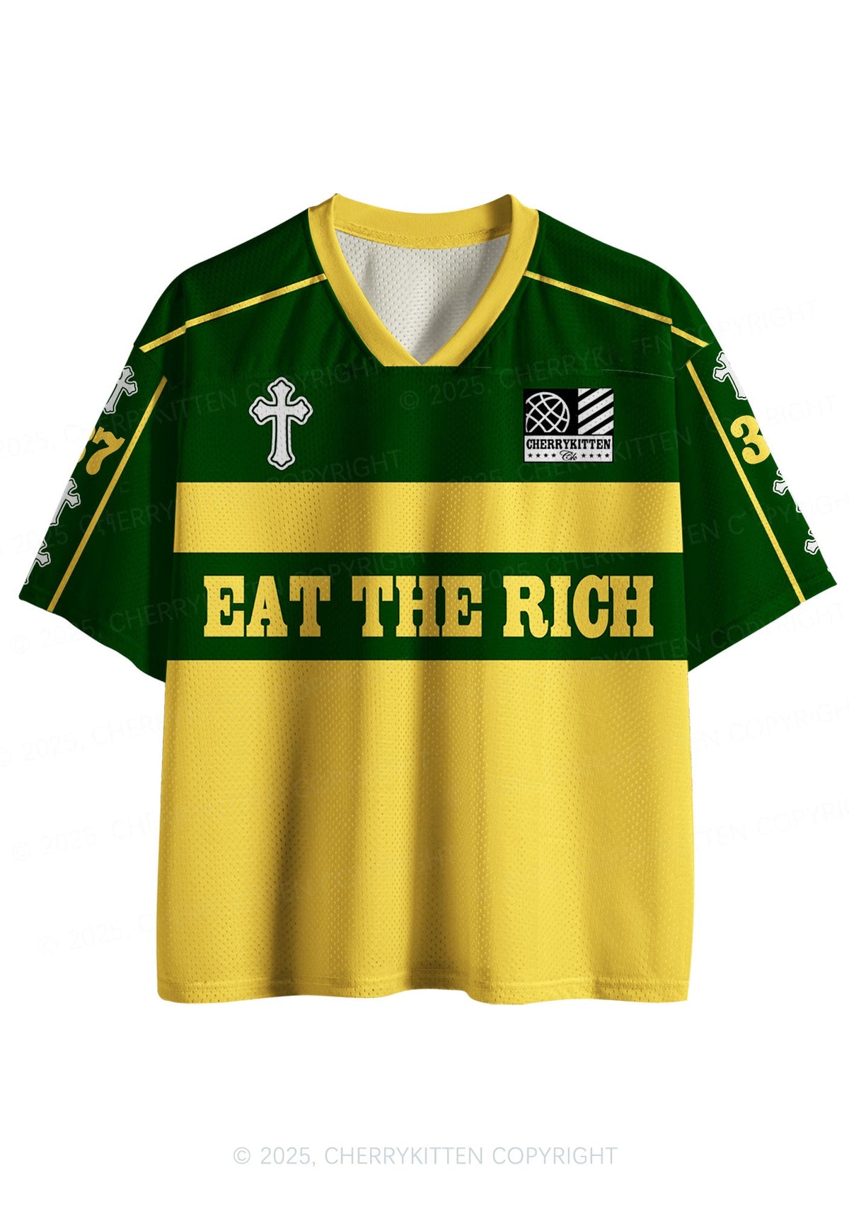 Custom Yellow Eat The Rich Y2K Sport Jersey Shirts Cherrykitten