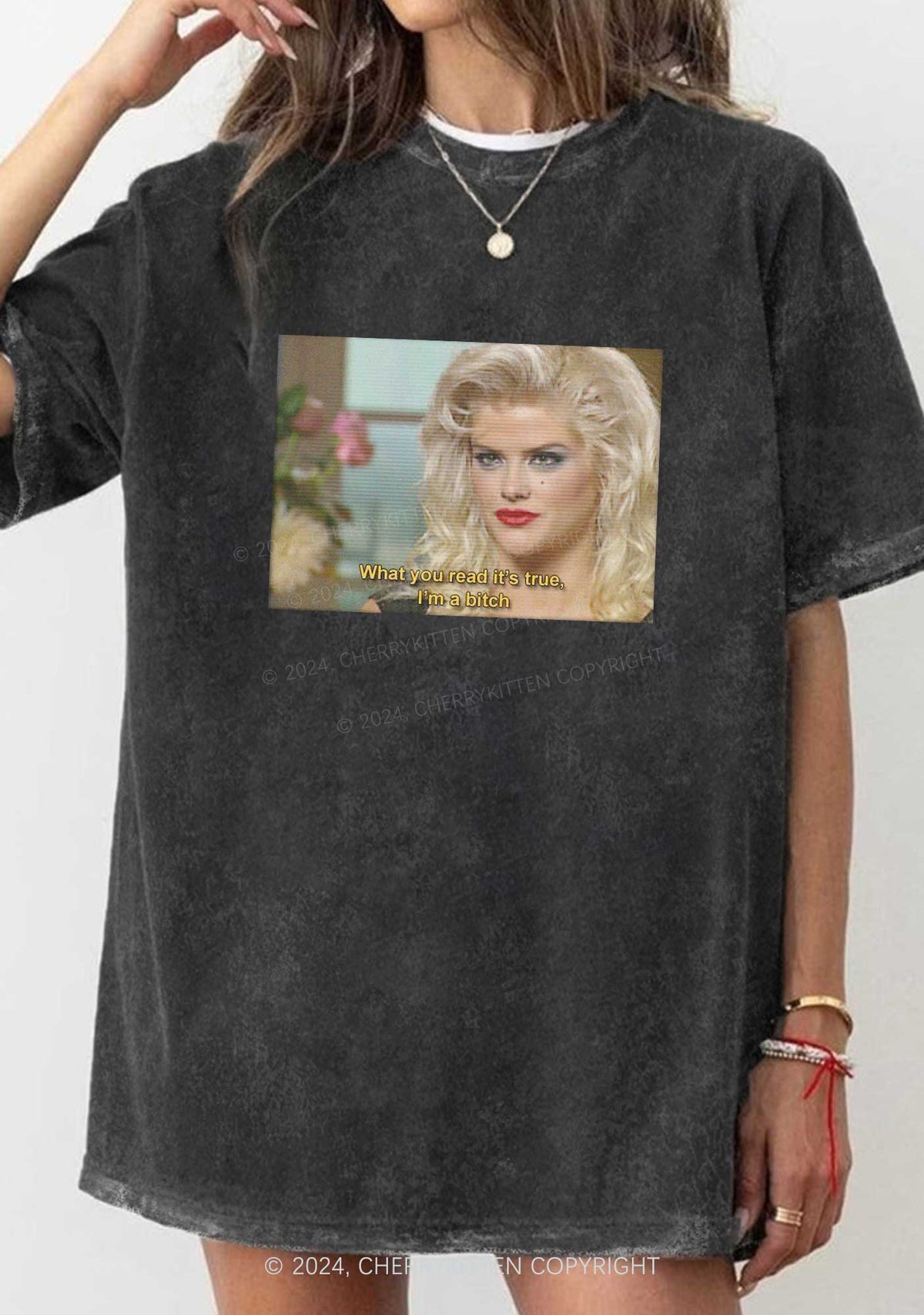 I'm A Bxxch Y2K Washed Tee Cherrykitten