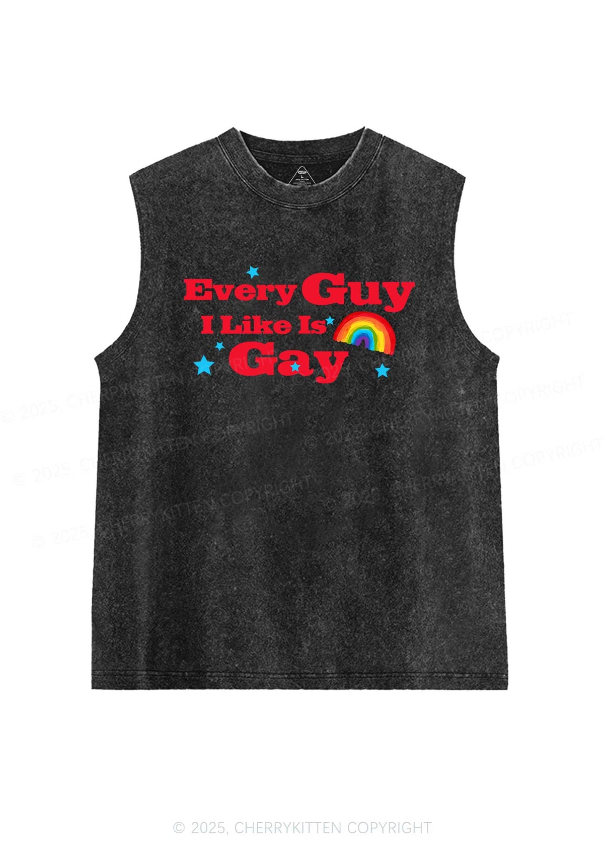 I Like Gay Pride Y2K Washed Muscle Tank Cherrykitten