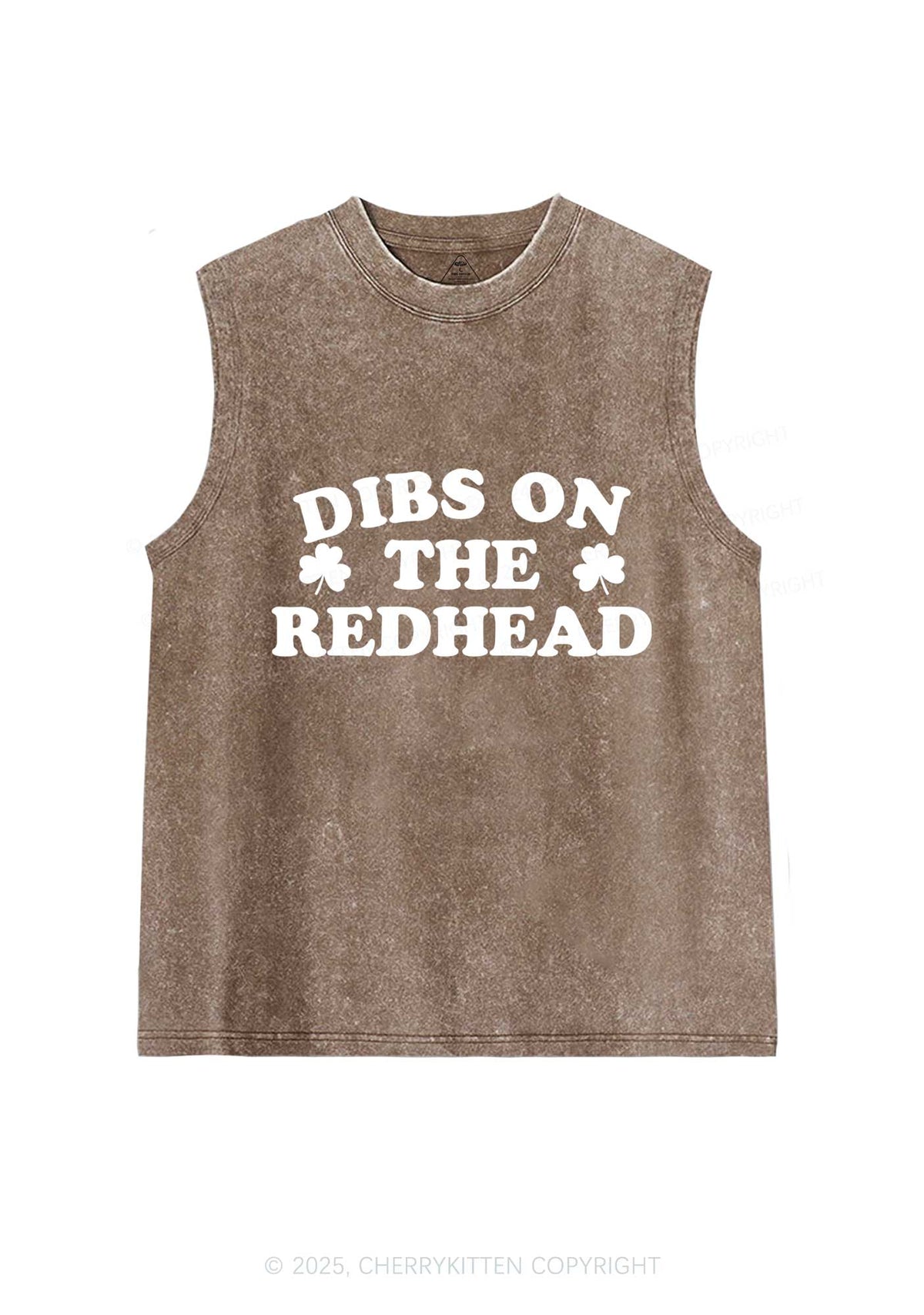 Dibs On The Redhead St Patricks Y2K Washed Tank Cherrykitten