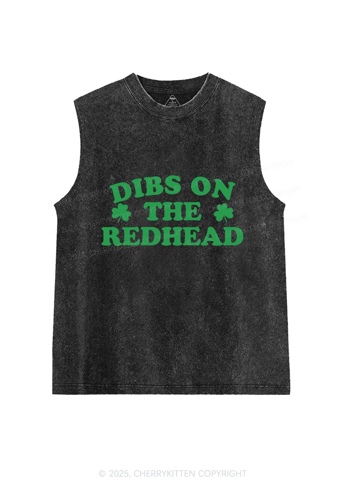 Dibs On The Redhead St Patricks Y2K Washed Tank Cherrykitten