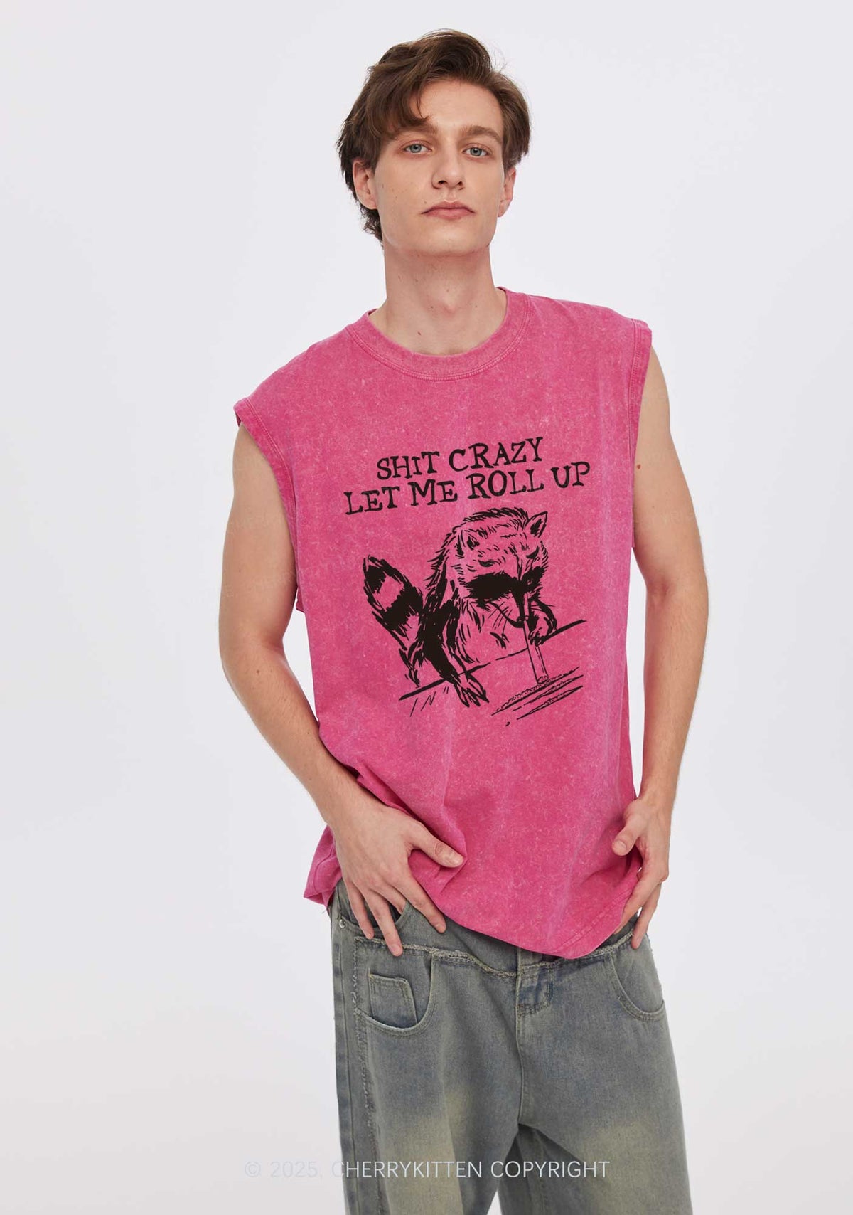 Shxt Crazy Y2K Washed Tank Cherrykitten