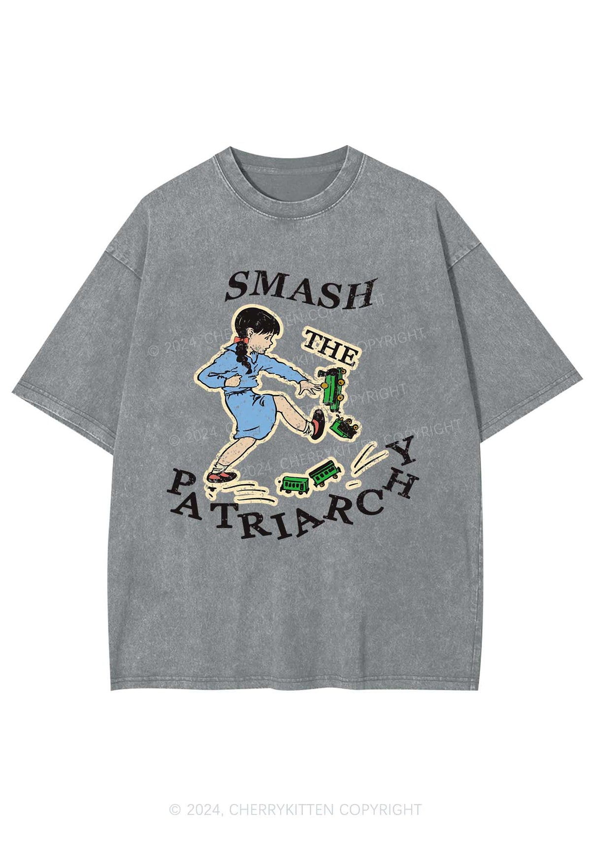 Smash The Patriarchy Y2K Washed Tee Cherrykitten