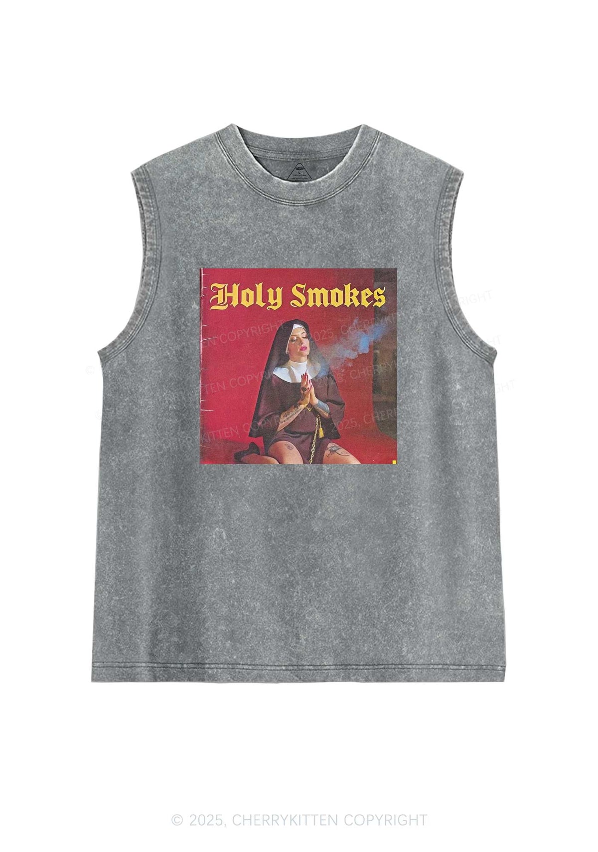 Holy Smokes Y2K Washed Tank Cherrykitten