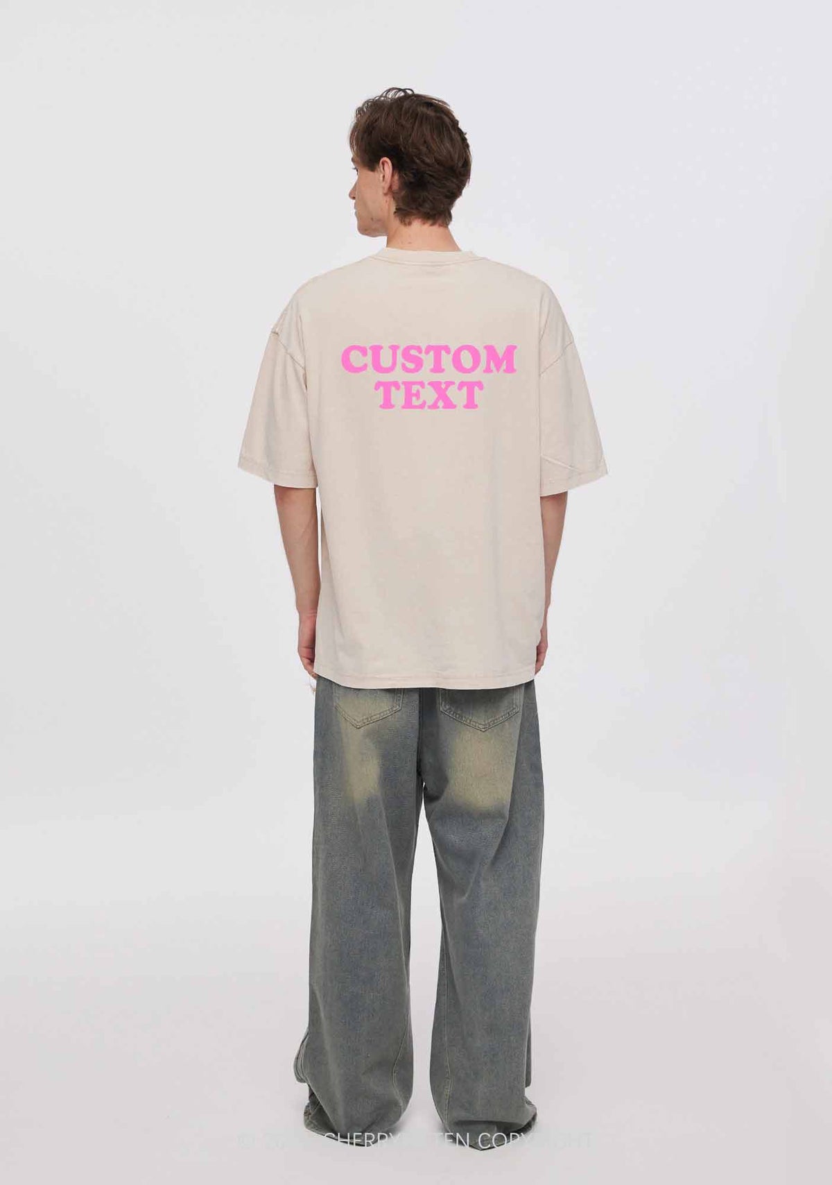 Custom Personalized Text Two Sides Y2K Shirts Washed Tee Cherrykitten