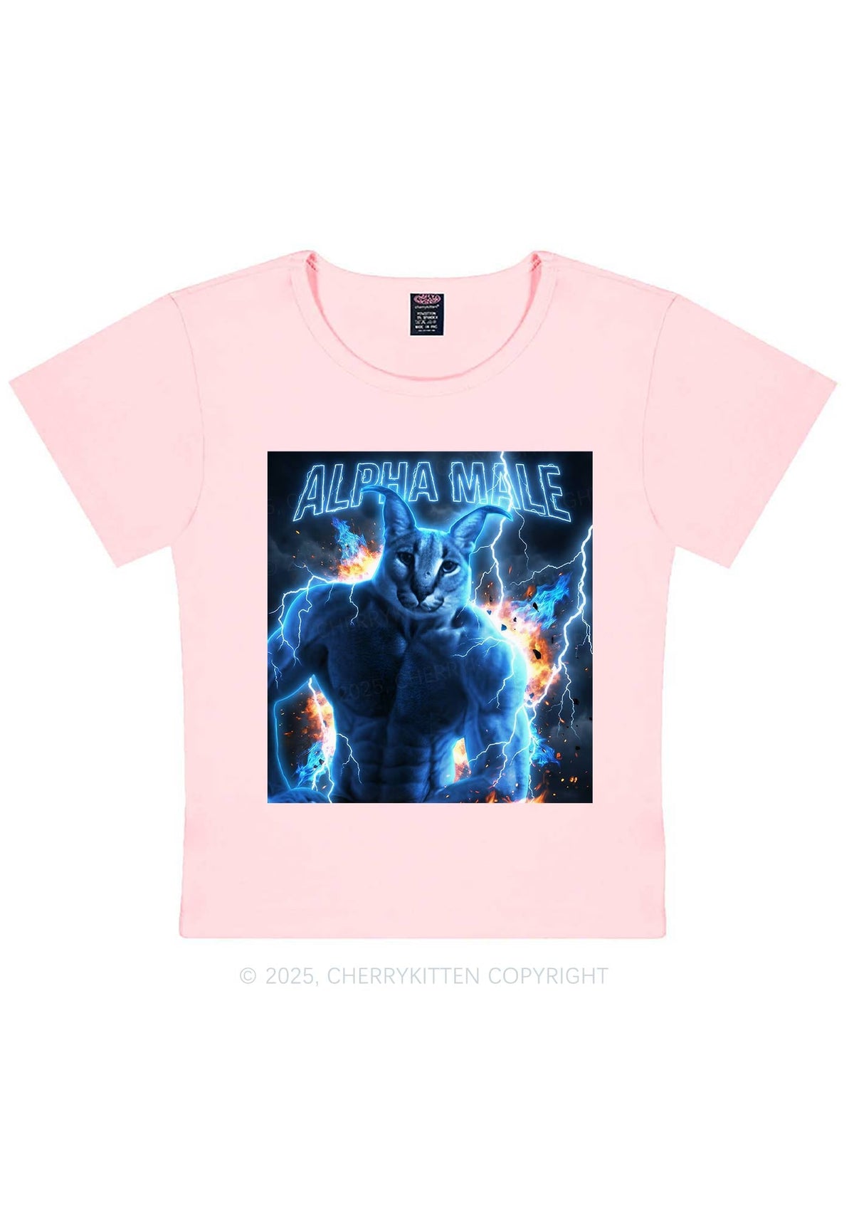Alpha Male Floppa Y2K Baby Tee Cherrykitten