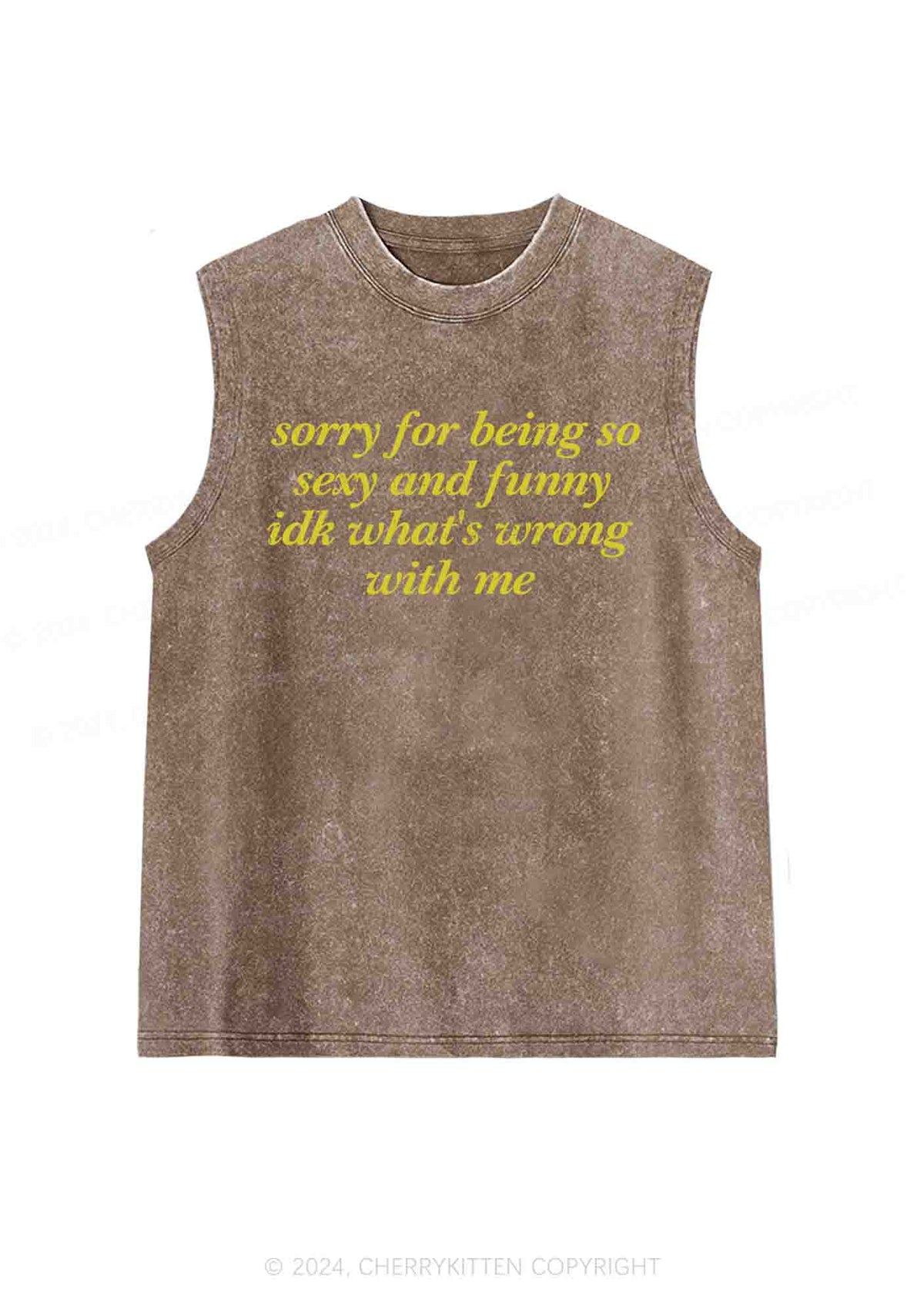 Sorry For Being So Funny Y2K Washed Tank Cherrykitten