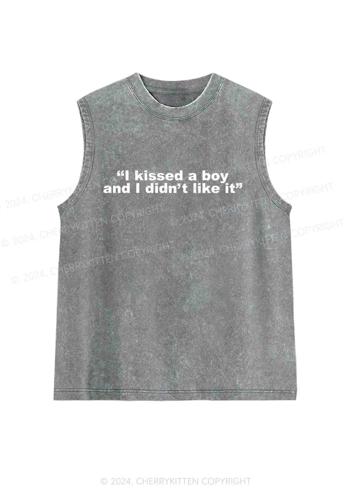 I Kissed A Boy And I Didn't Like It Y2K Washed Tank Cherrykitten
