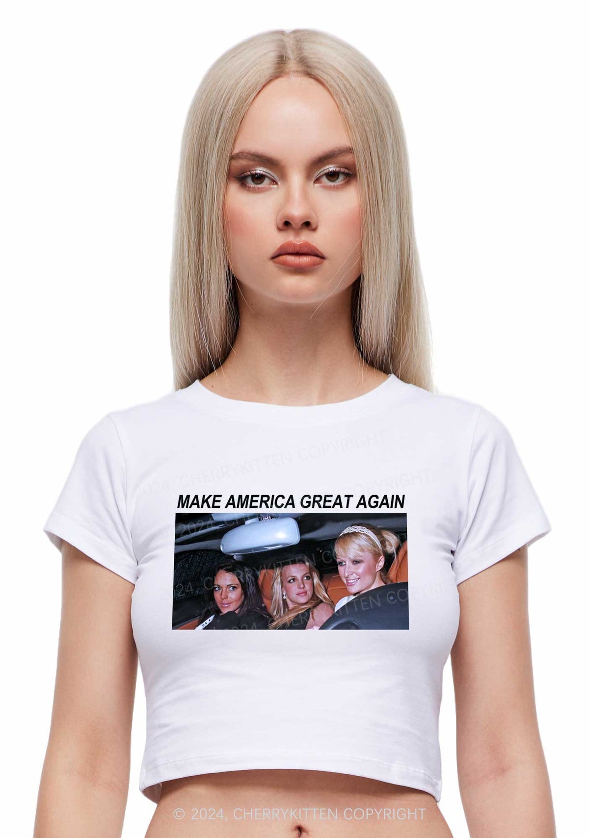 Make America Great Y2K Baby Tee Cherrykitten