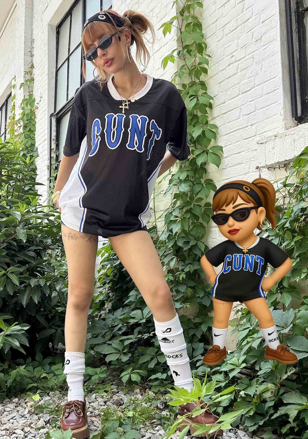 Custom Black Cxxt Y2K Mesh Jersey Shirts Cherrykitten