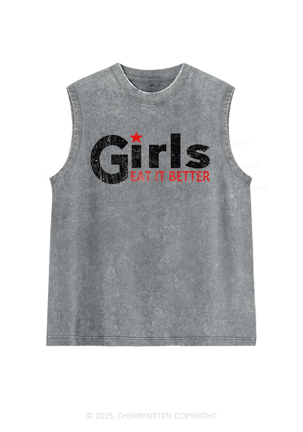 Girls Eat It Better Pride Y2K Washed Muscle Tank Cherrykitten