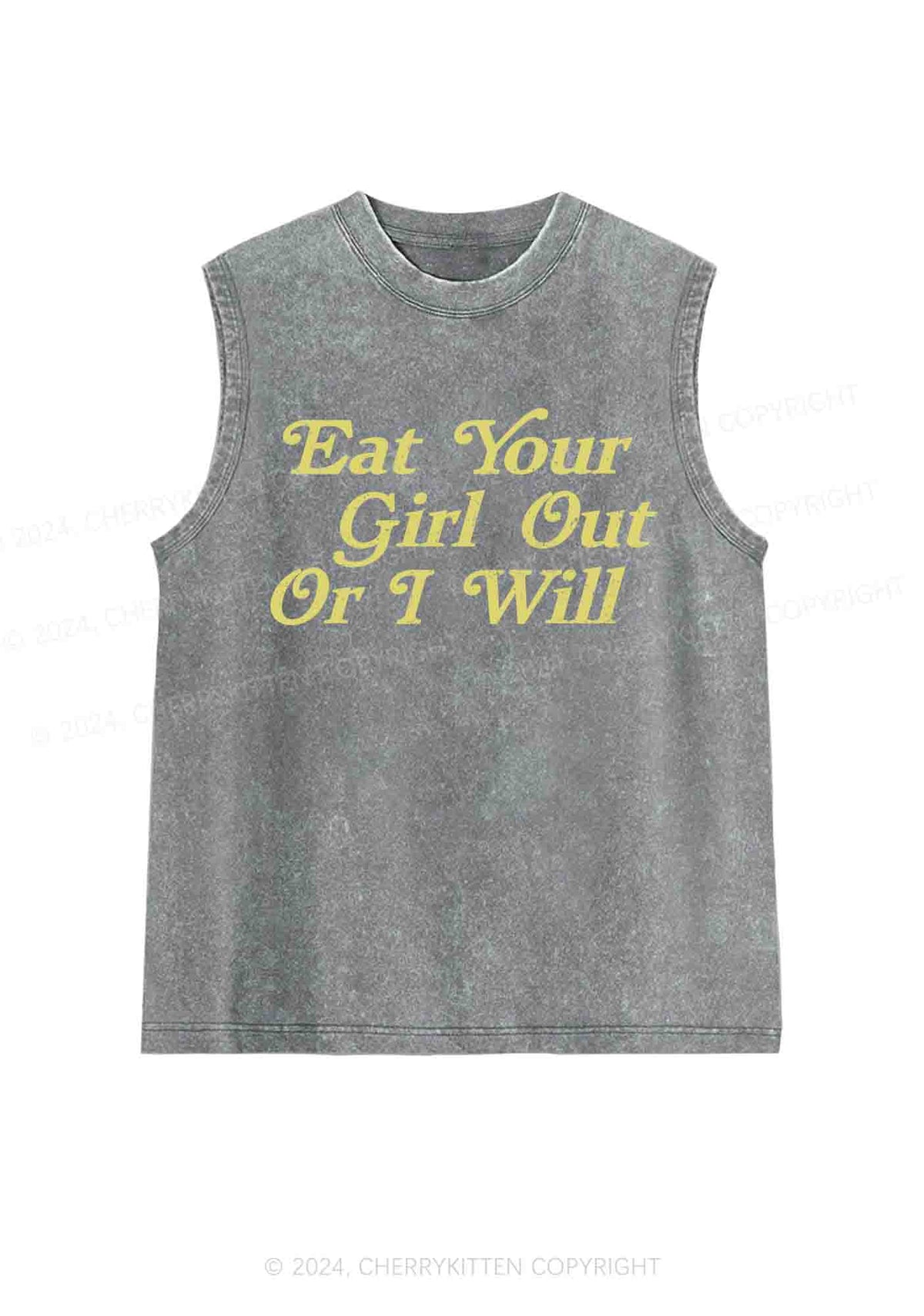 Eat Your Girl Out Y2K Washed Tank Cherrykitten