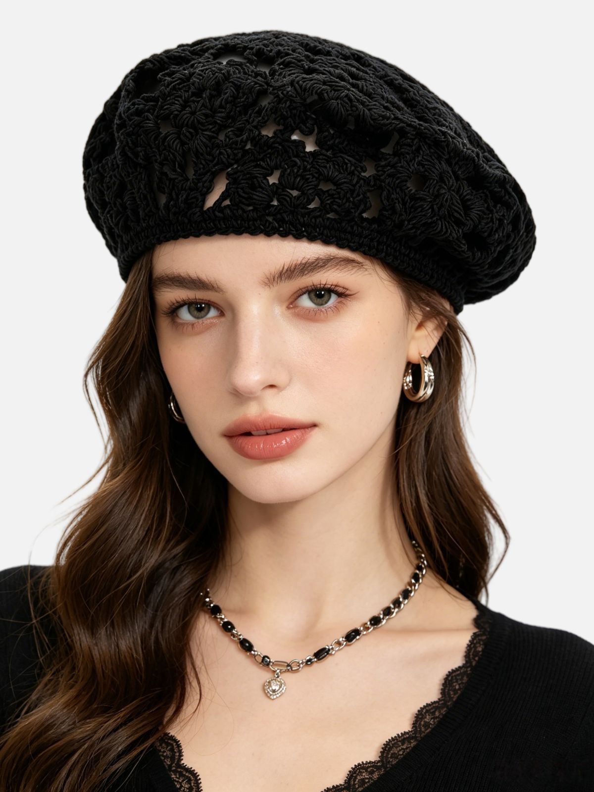 Hollow Crochet Beret