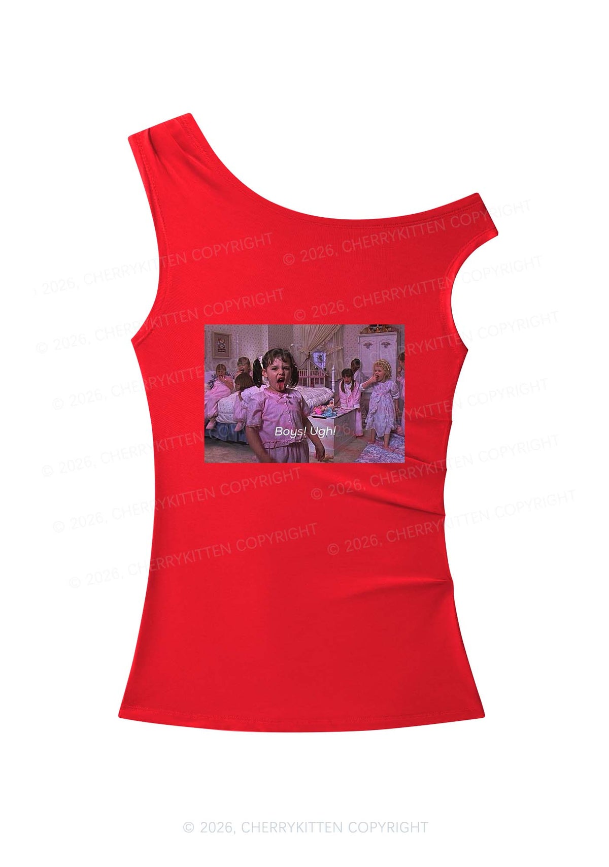 Boys Ugh Y2K Off Shoulder Tank Top Cherrykitten