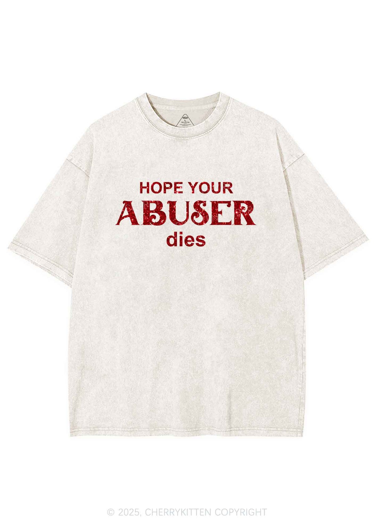Glitter Abuser Dies Y2K Shirts Washed Tee Cherrykitten