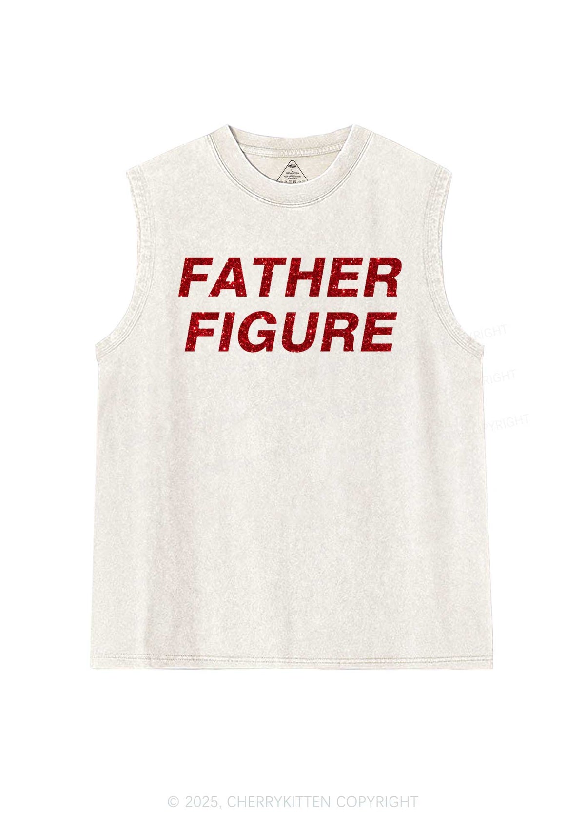 Glitter Father Figure Y2K Washed Muscle Tank Cherrykitten