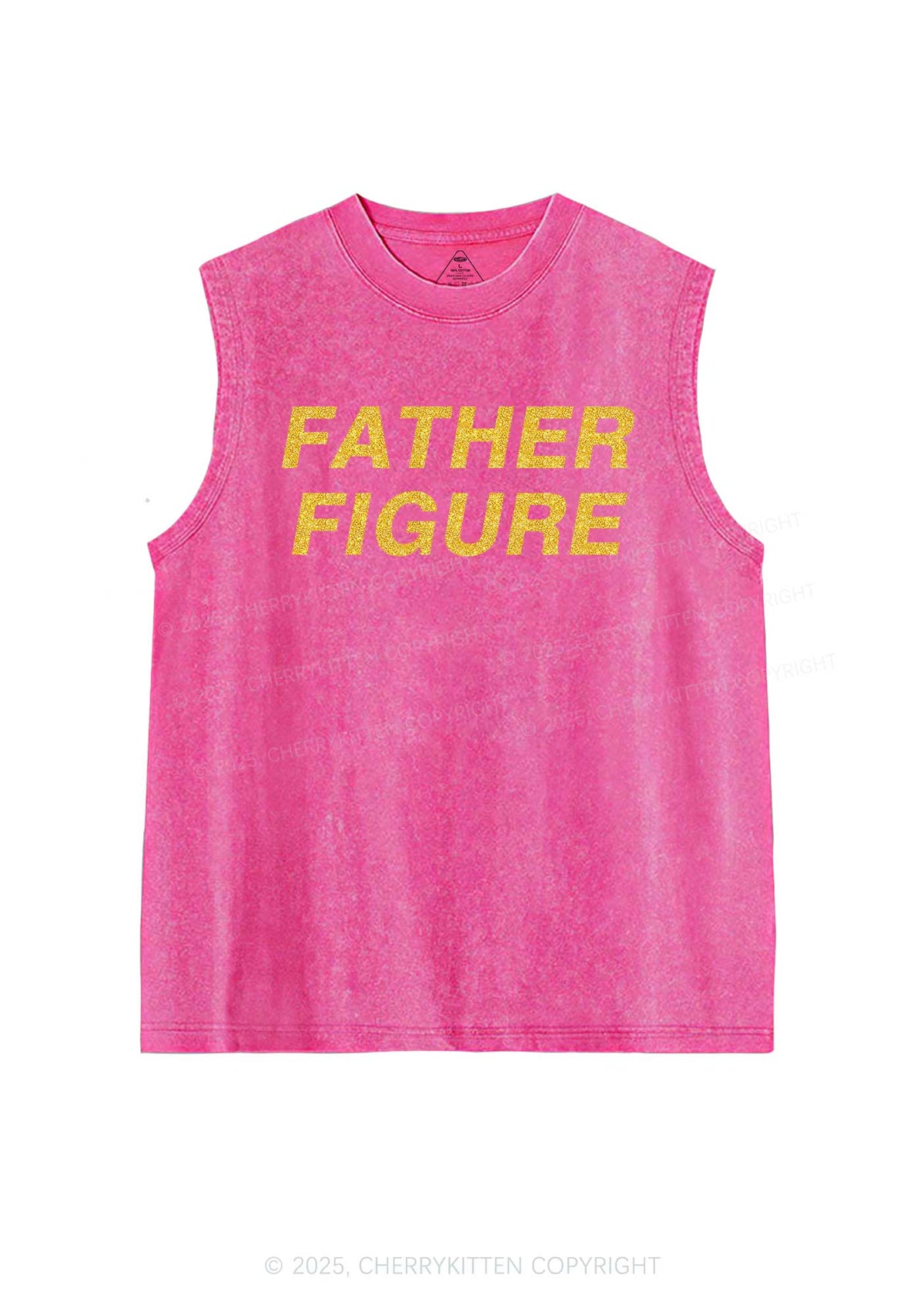 Glitter Father Figure Y2K Washed Muscle Tank Cherrykitten