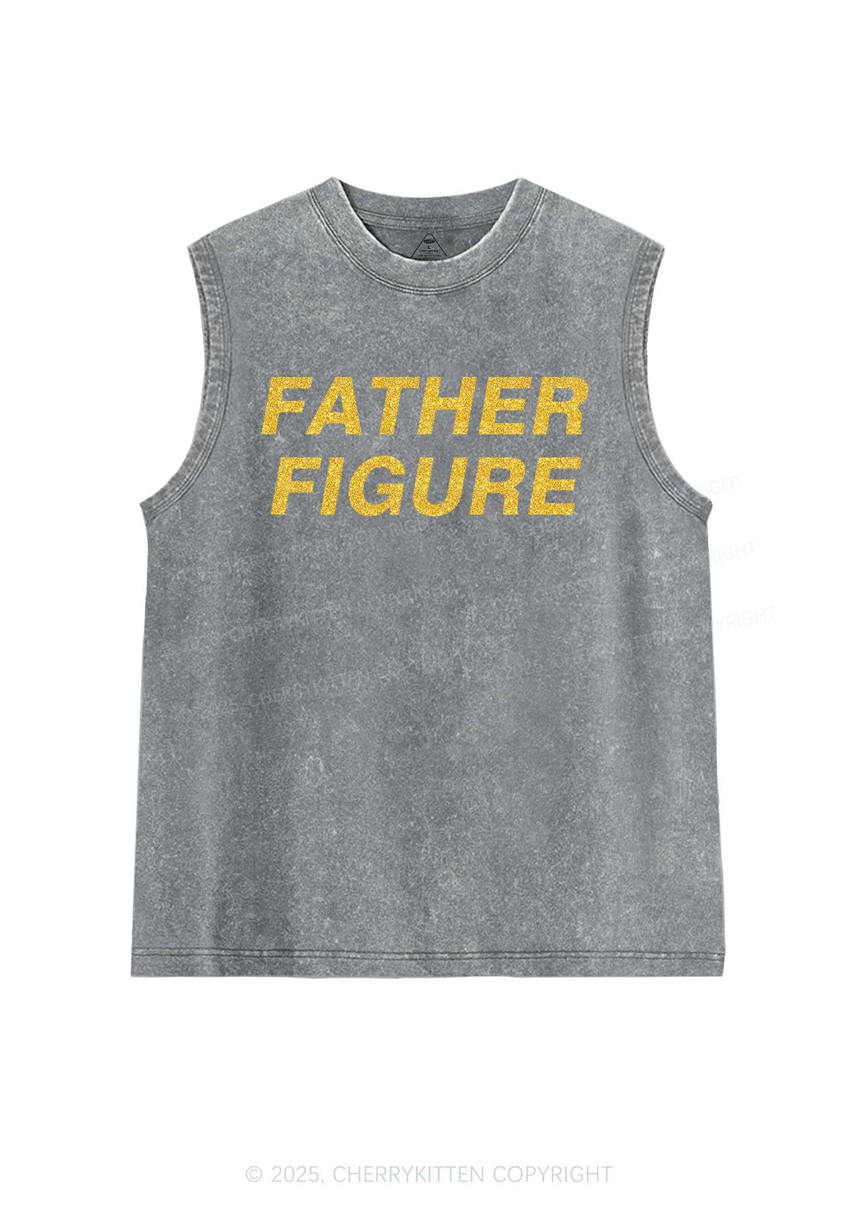 Glitter Father Figure Y2K Washed Muscle Tank Cherrykitten