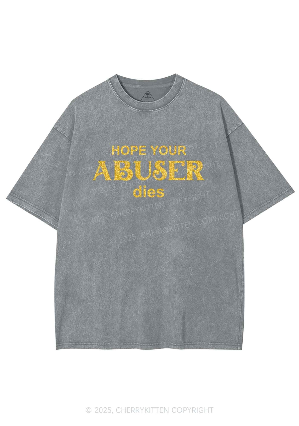 Glitter Abuser Dies Y2K Shirts Washed Tee Cherrykitten