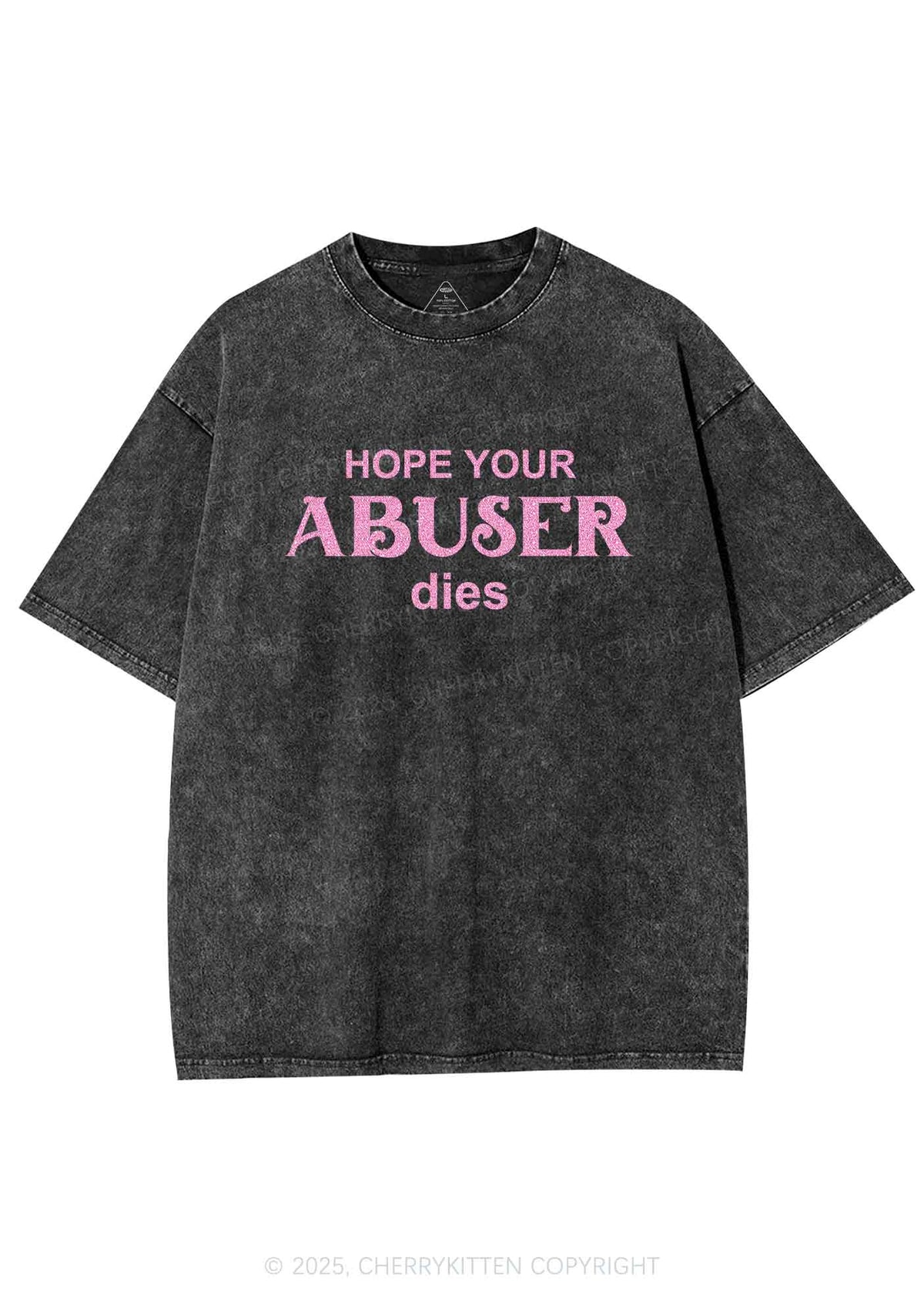 Glitter Abuser Dies Y2K Shirts Washed Tee Cherrykitten