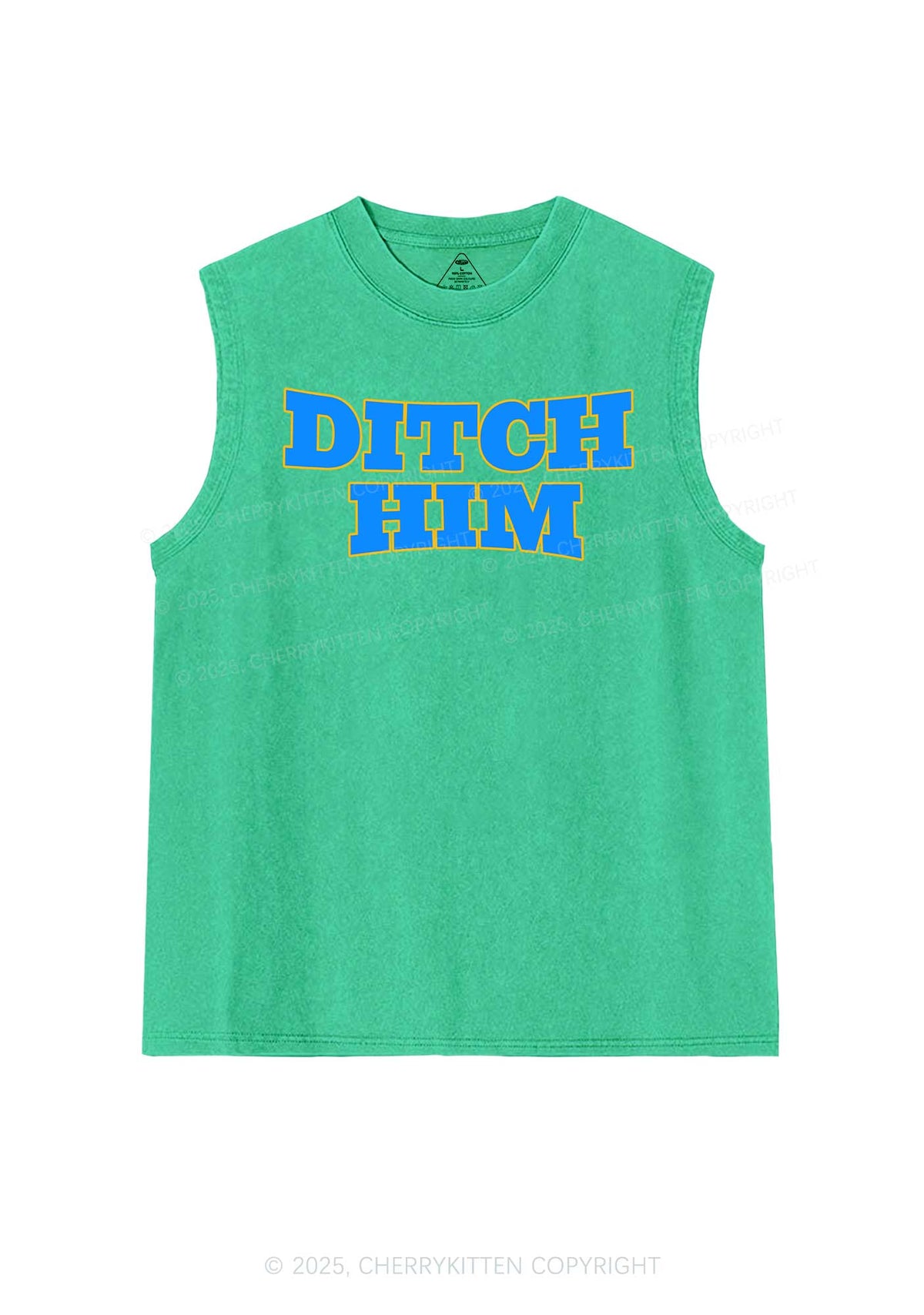 Ditch Him Pride Y2K Washed Muscle Tank Cherrykitten