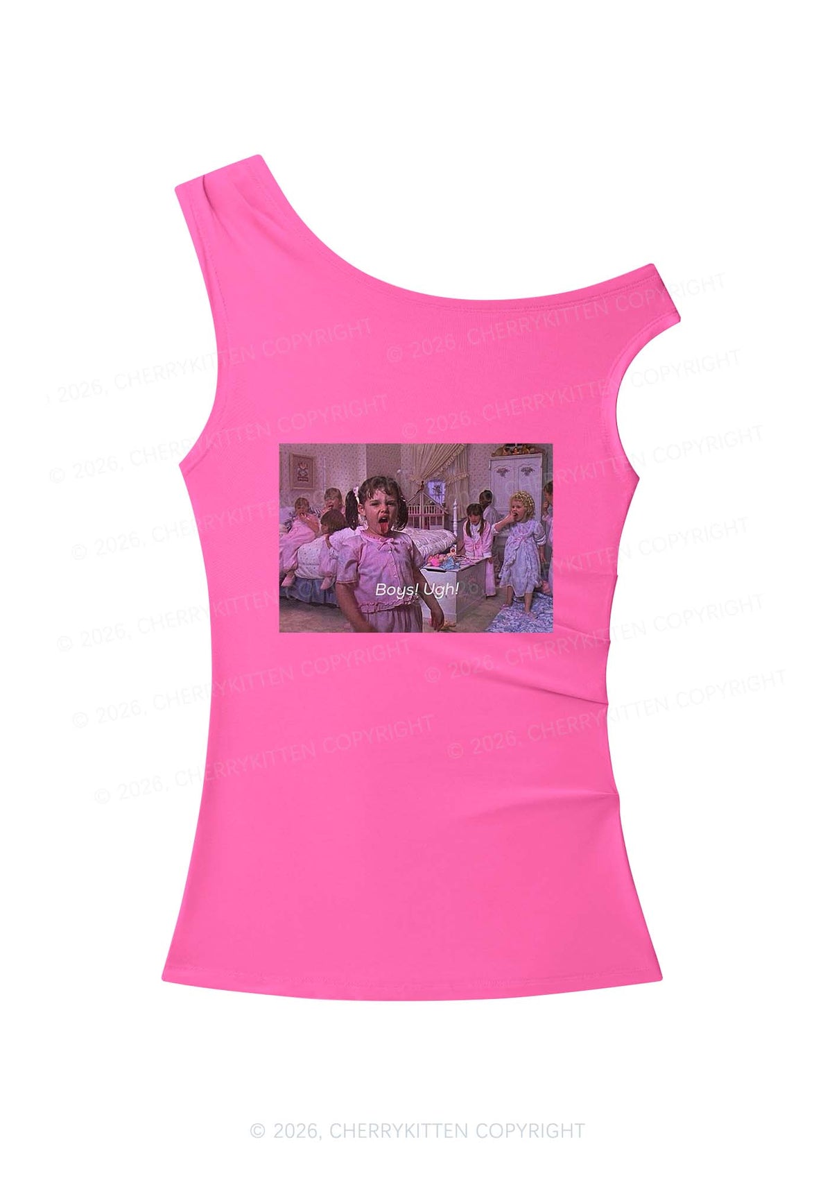 Boys Ugh Y2K Off Shoulder Tank Top Cherrykitten