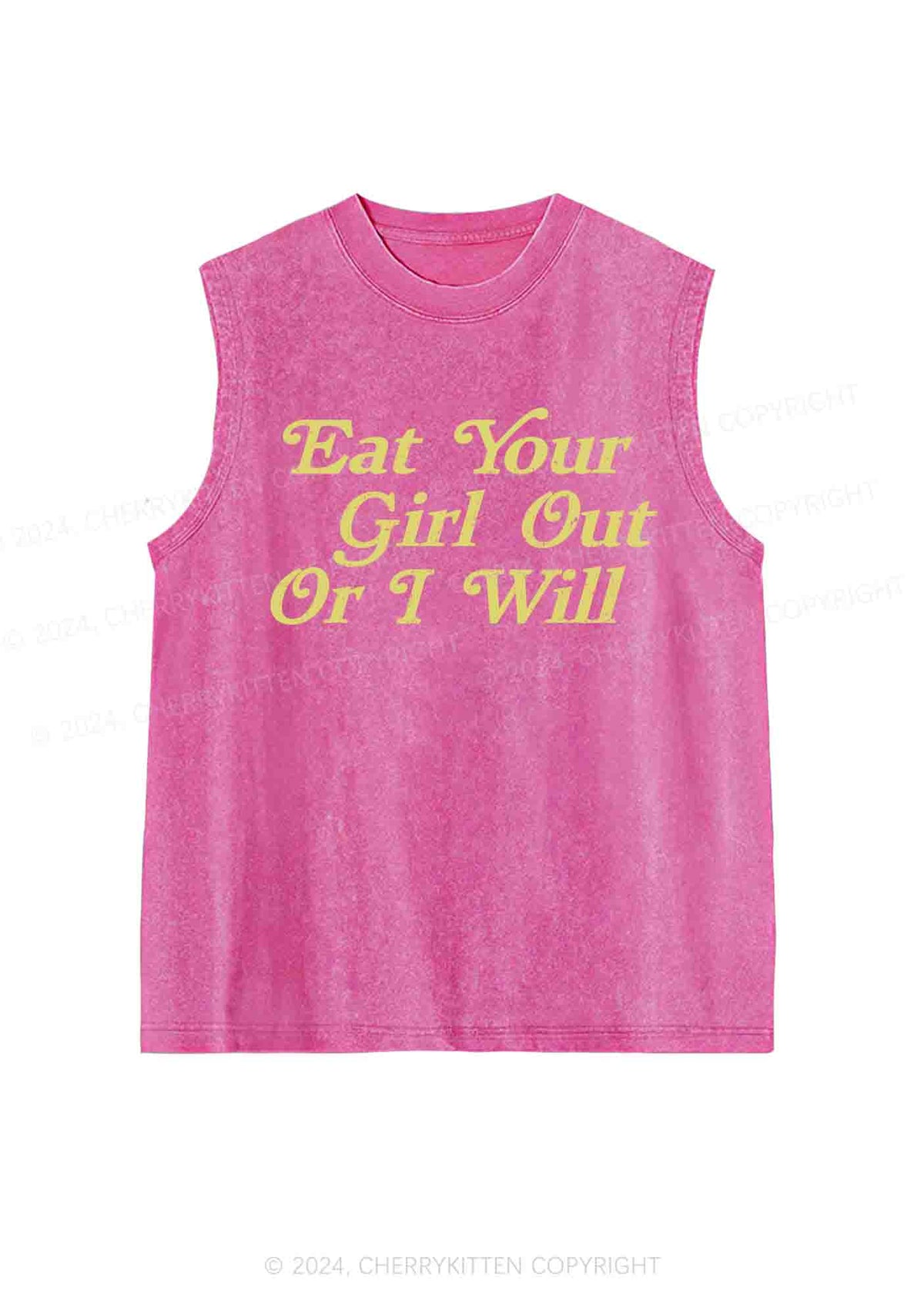 Eat Your Girl Out Y2K Washed Tank Cherrykitten