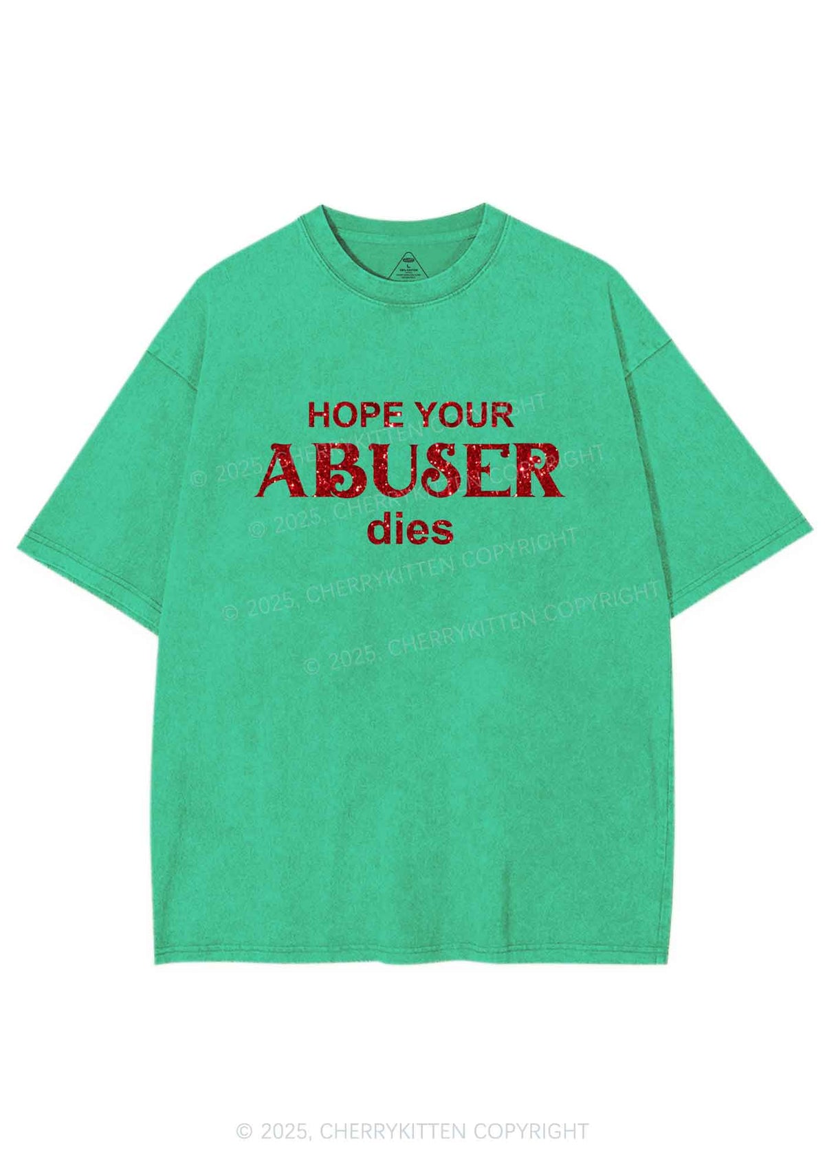 Glitter Abuser Dies Y2K Shirts Washed Tee Cherrykitten