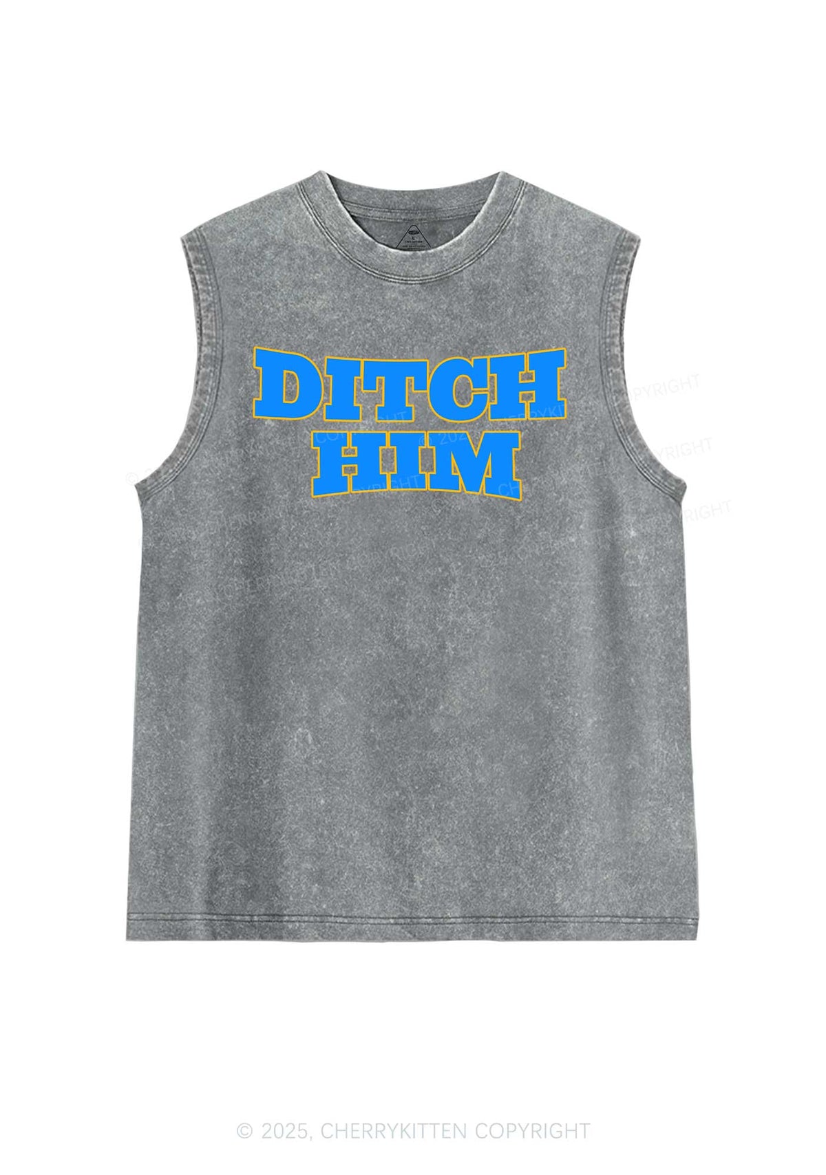 Ditch Him Pride Y2K Washed Muscle Tank Cherrykitten