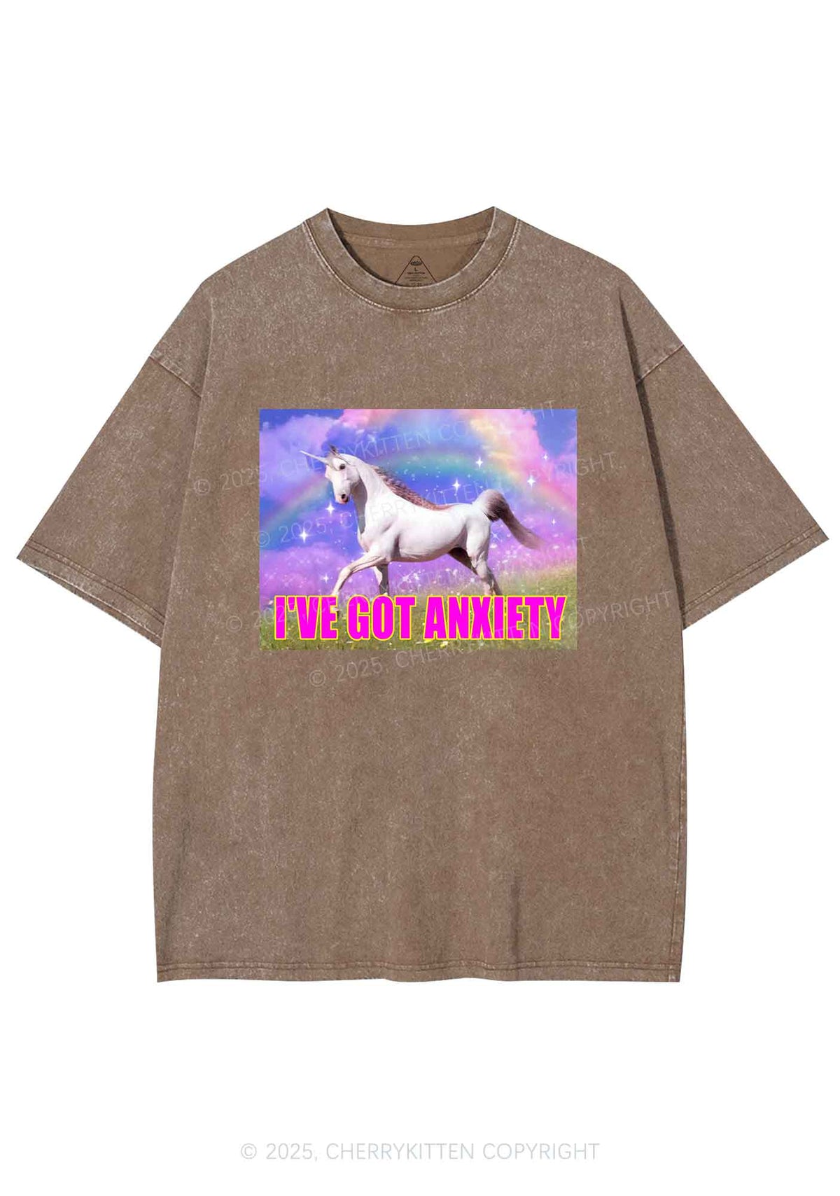 I've Got Anxiety Y2K Shirts Washed Tee Cherrykitten