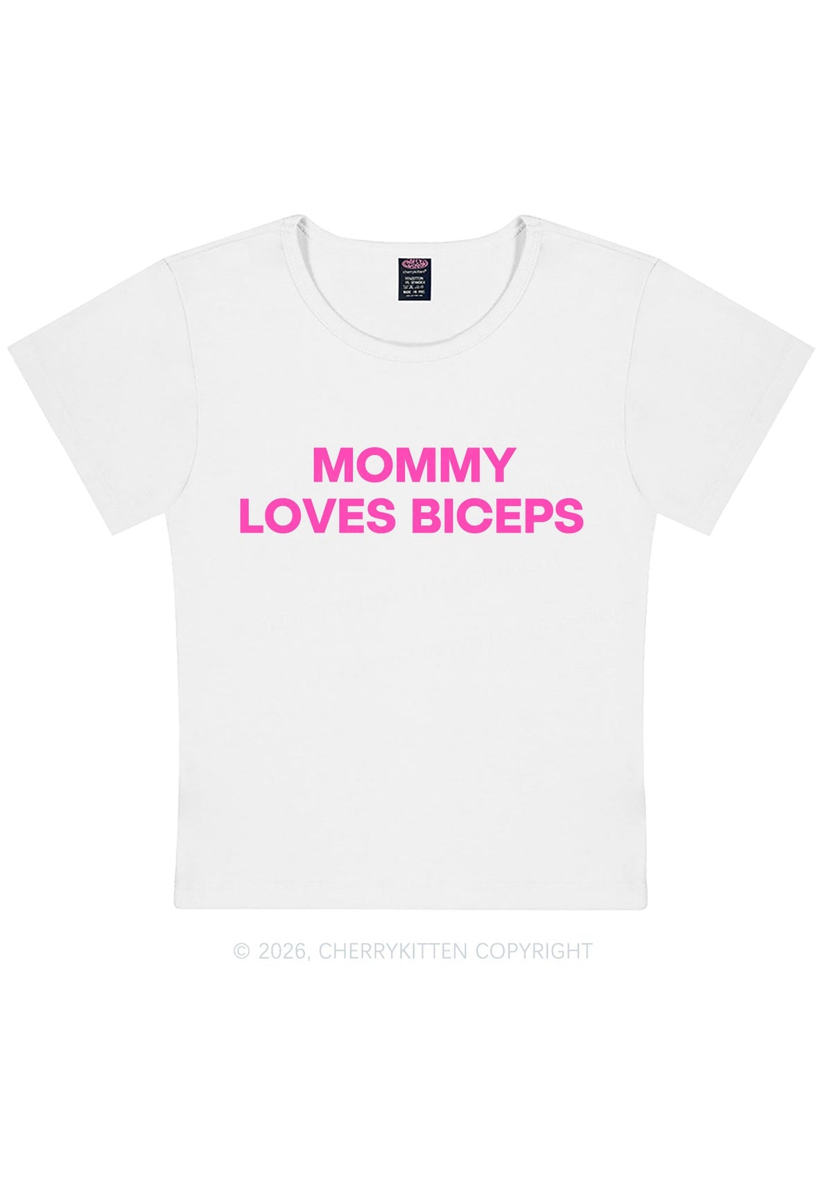 Mommy Loves Biceps Y2K Baby Tee Cherrykitten
