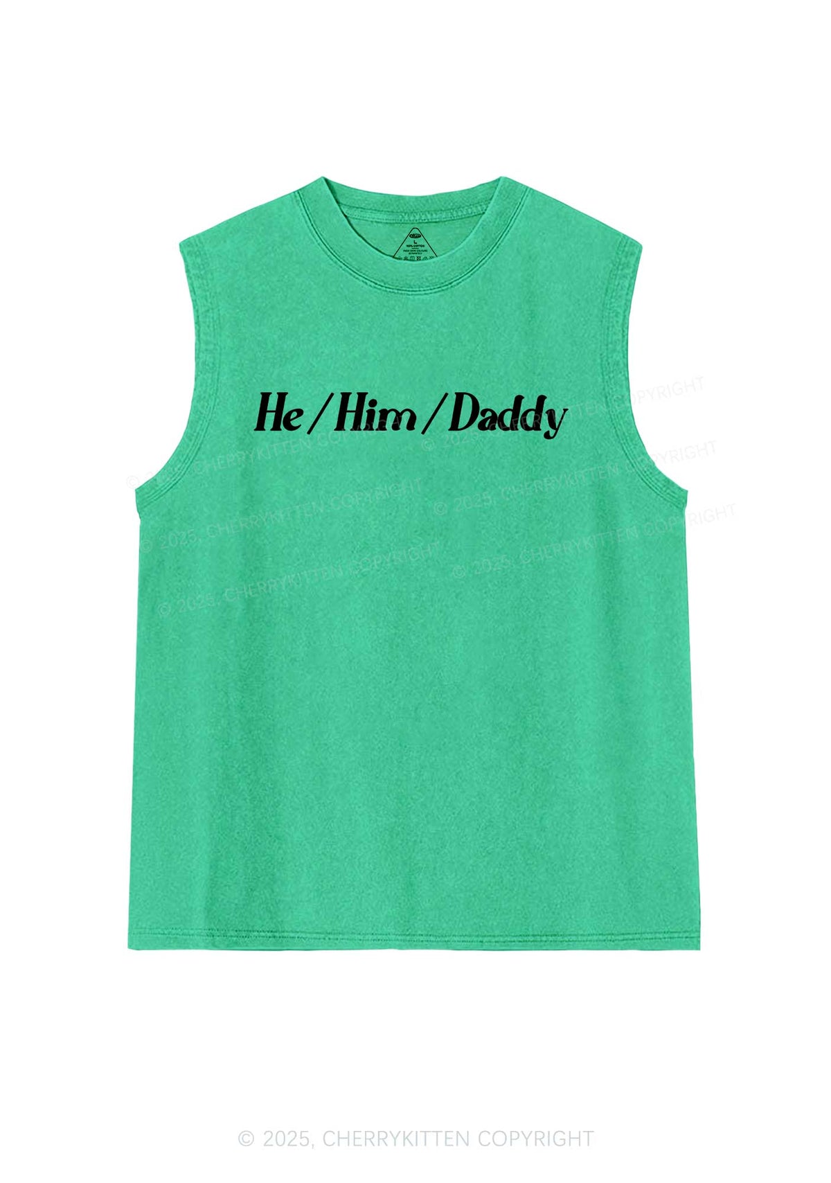 He Him Daddy Pride Y2K Washed Muscle Tank Cherrykitten