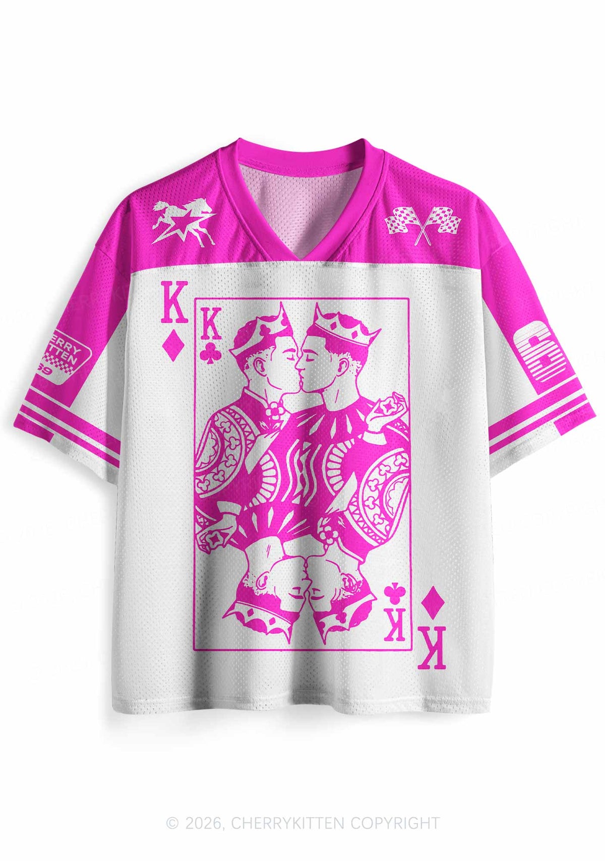Hot Pink Gay King Pride Y2K Sport Jersey Shirts Cherrykitten