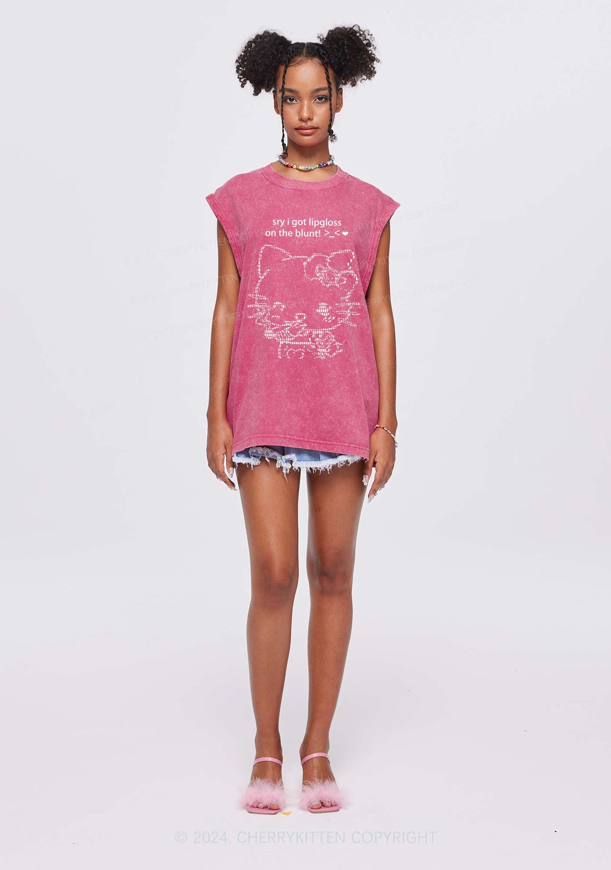 Sorry About Lipgloss Y2K Washed Tank Cherrykitten