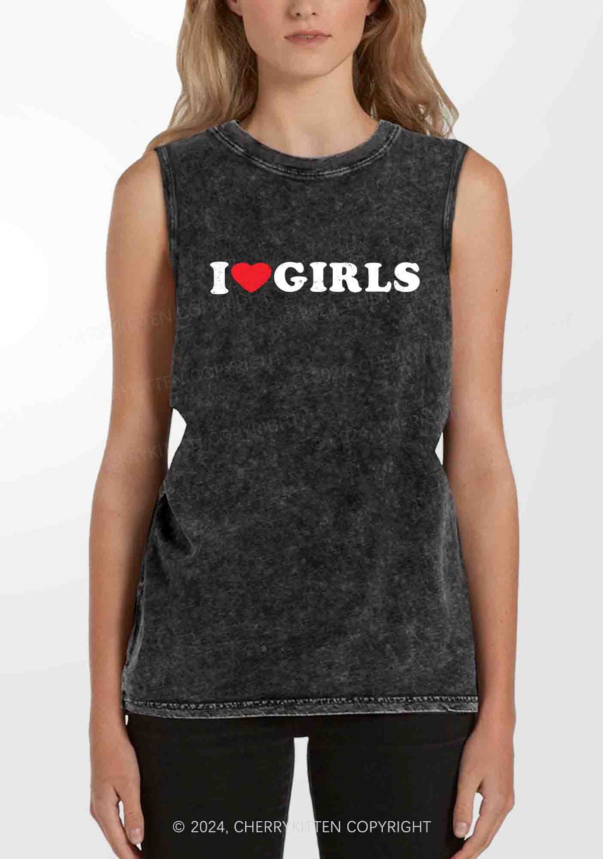 I Love Girls Y2K Washed Tank Cherrykitten