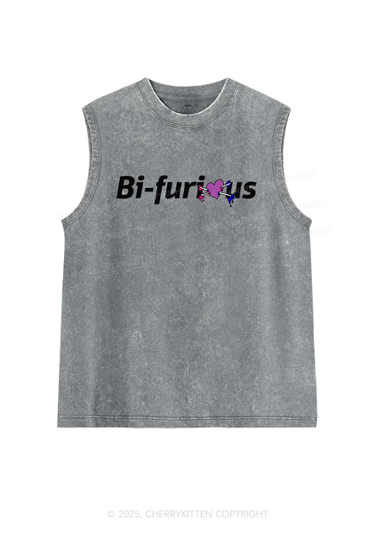 Bifurious Pride Y2K Washed Muscle Tank Cherrykitten