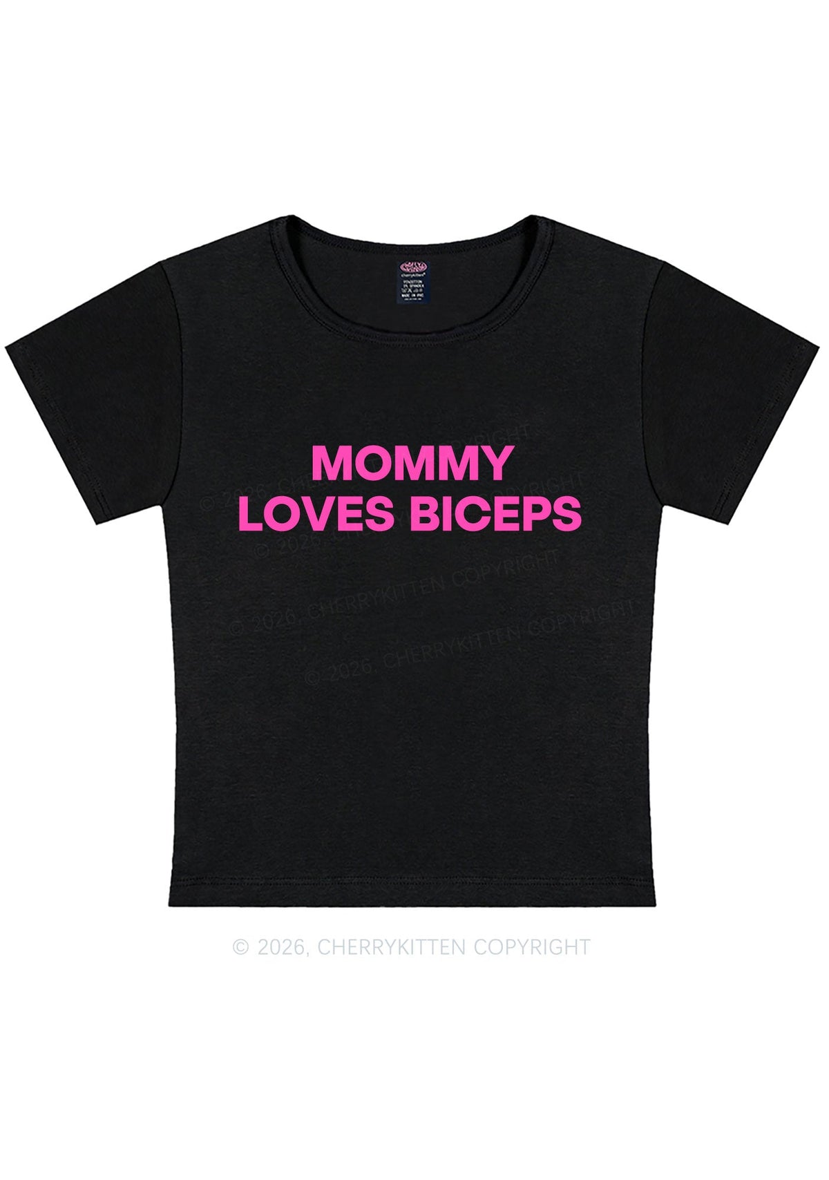 Mommy Loves Biceps Y2K Baby Tee Cherrykitten
