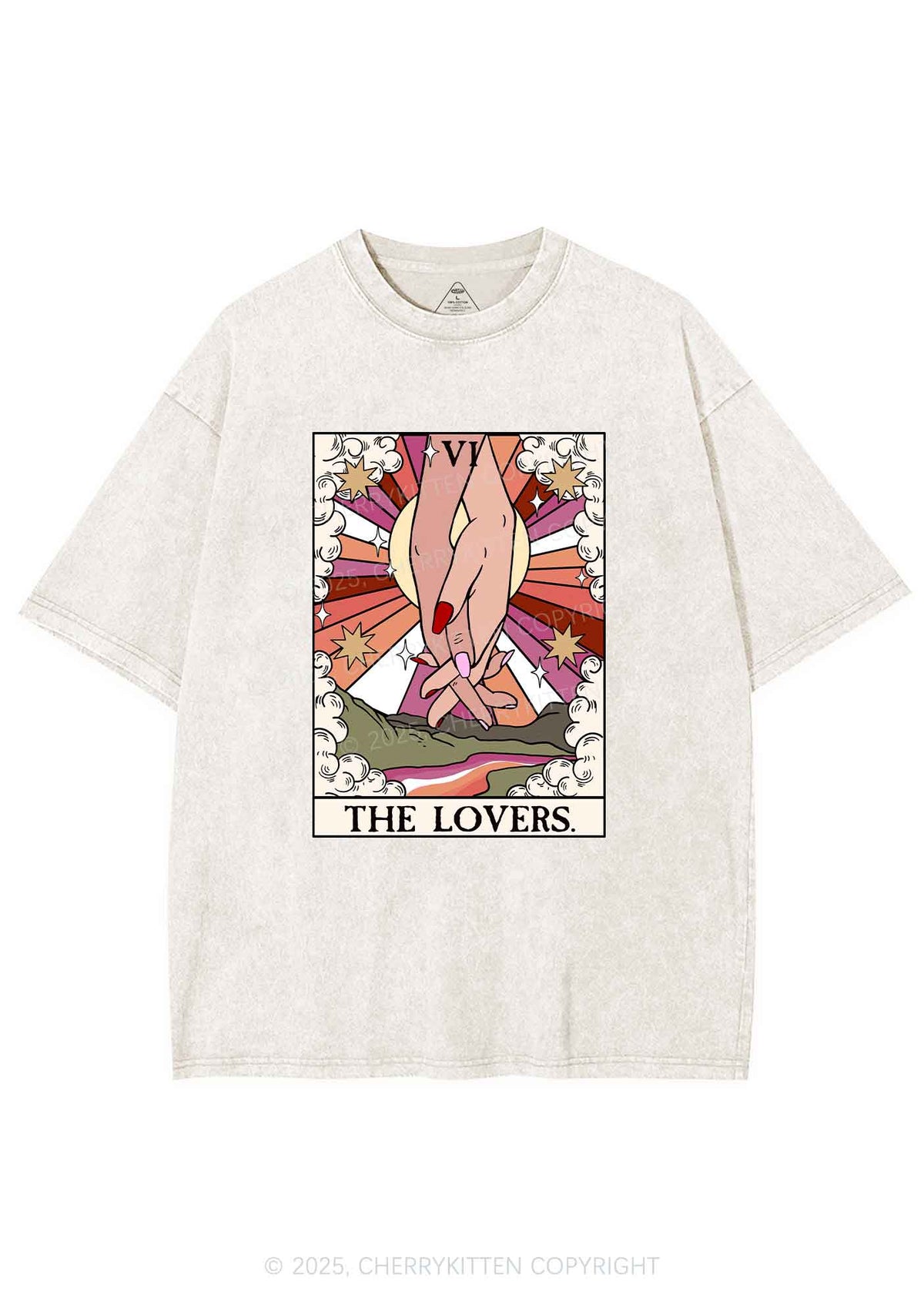 The Lesbian Lovers Y2K Shirts Washed Tee Cherrykitten