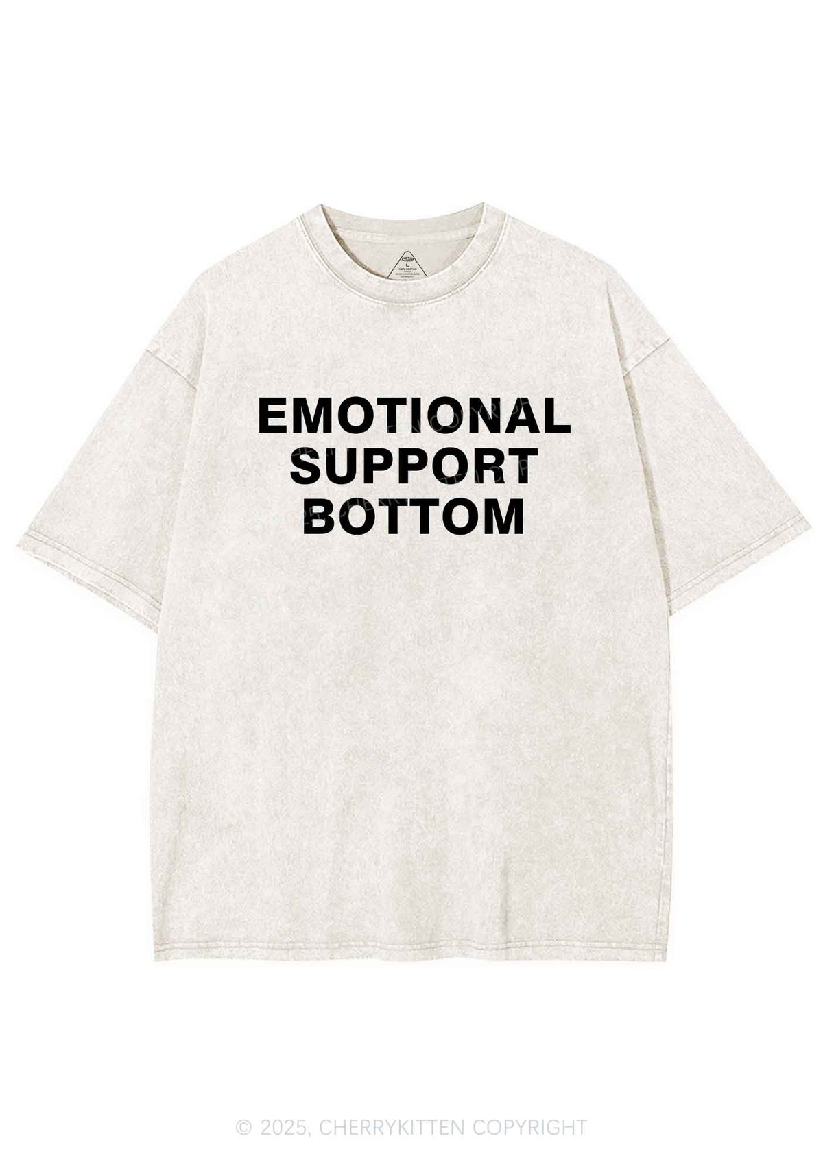 Emotional Support Bottom Pride Y2K Shirts Washed Tee Cherrykitten
