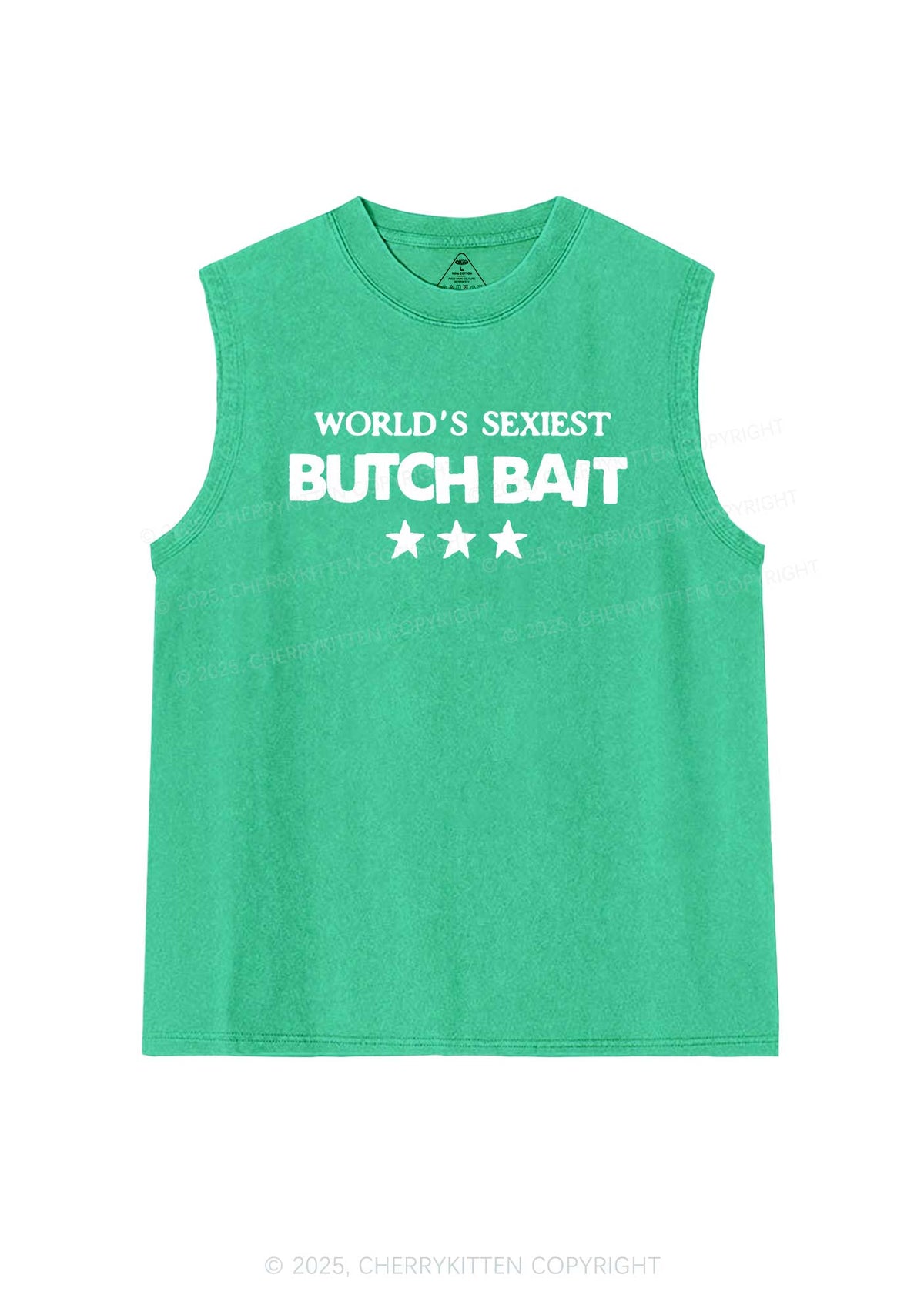 Worlds Sexiest Butch Bait Pride Y2K Washed Muscle Tank Cherrykitten
