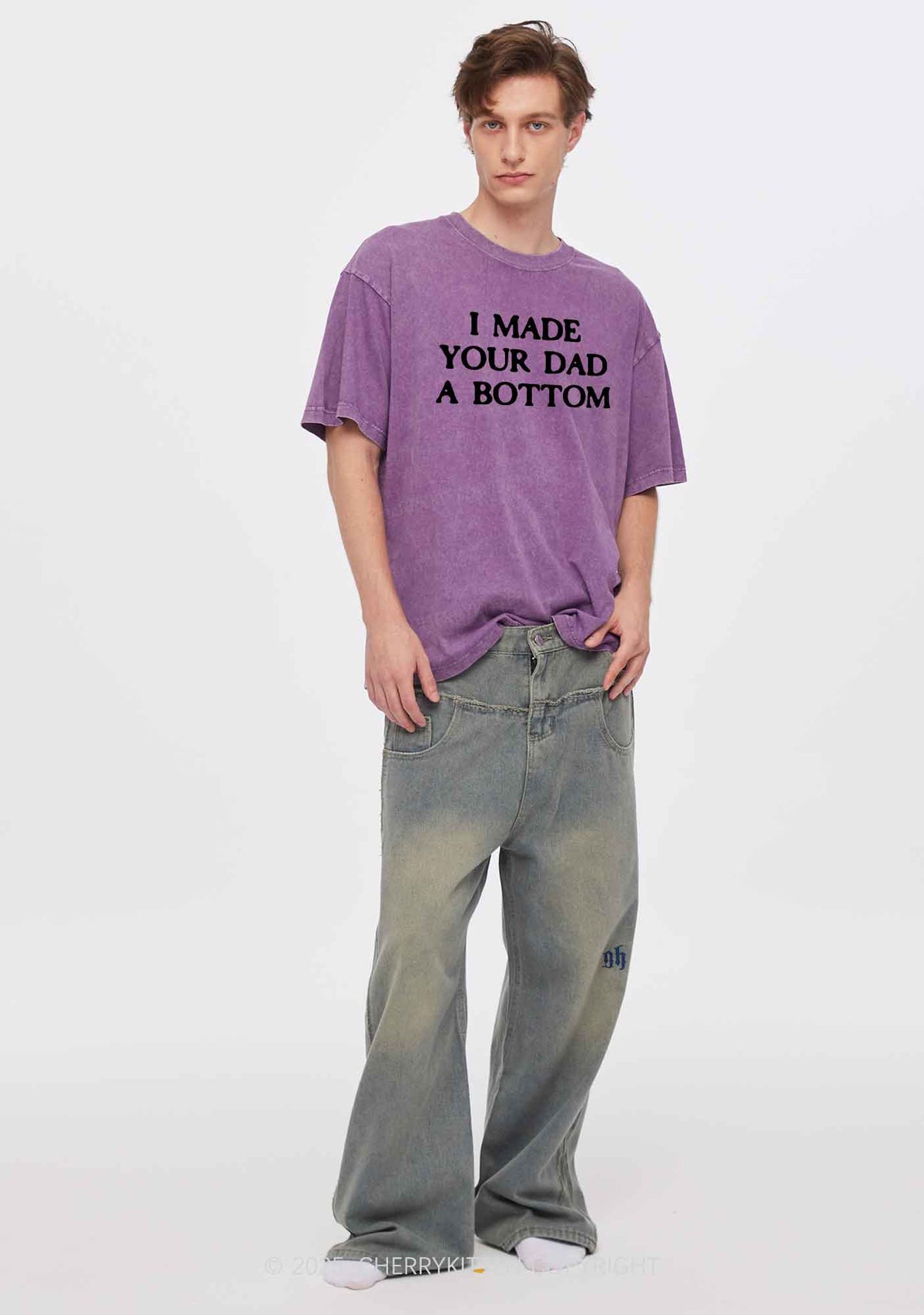 Made Your Dad Bottom Pride Y2K Shirts Washed Tee Cherrykitten