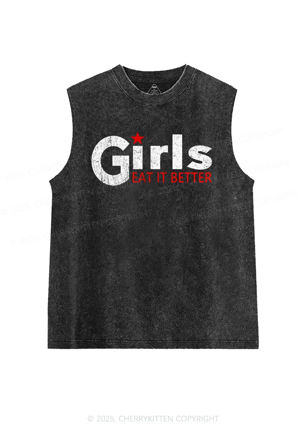 Girls Eat It Better Pride Y2K Washed Muscle Tank Cherrykitten