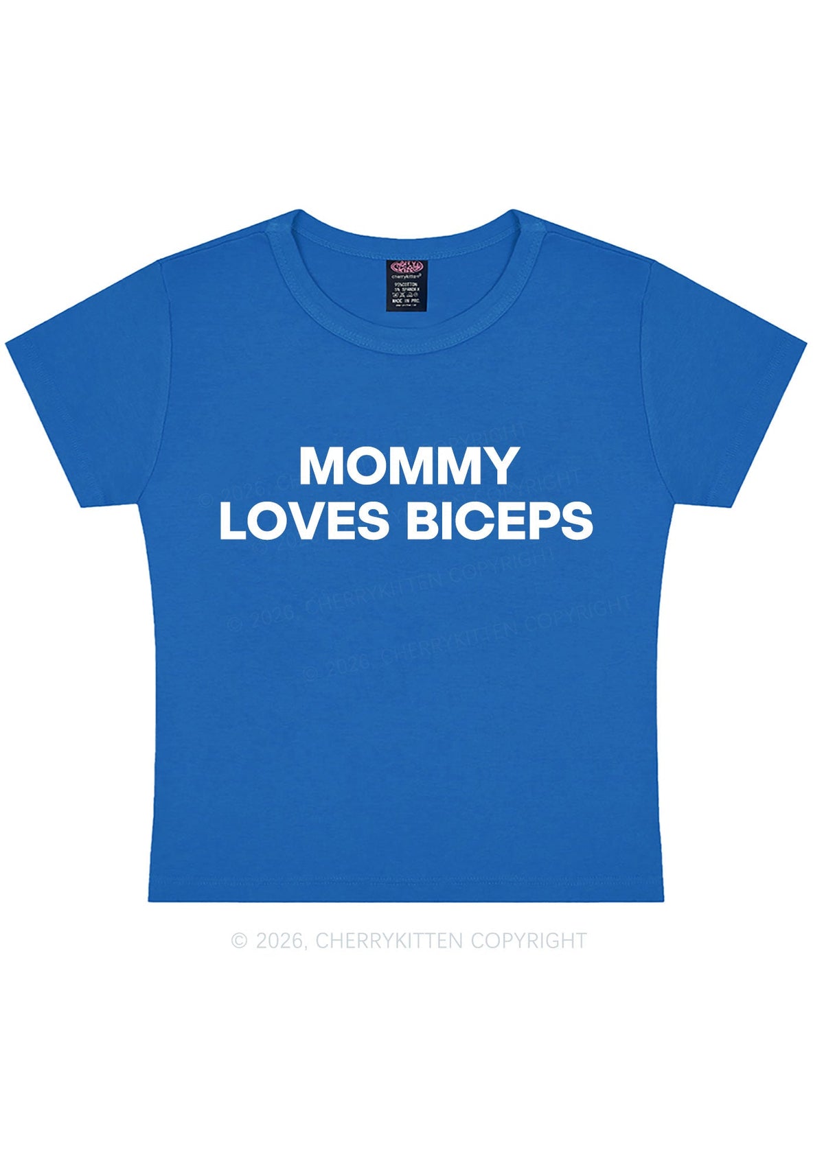 Mommy Loves Biceps Y2K Baby Tee Cherrykitten