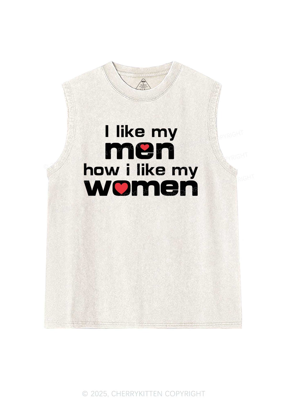 I Like My Men Pride Y2K Washed Muscle Tank Cherrykitten