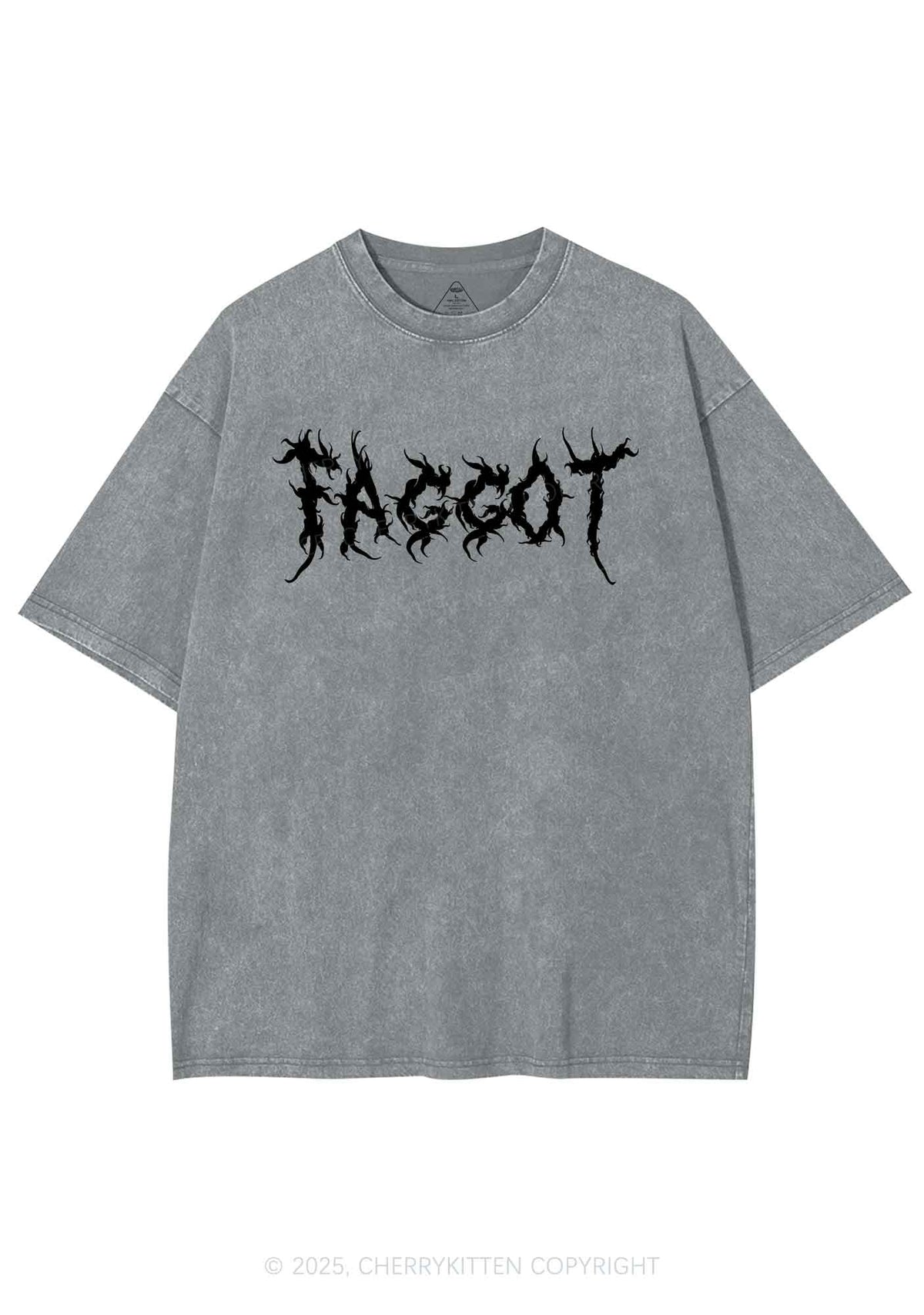 Punk Faggot Pride Y2K Shirts Washed Tee Cherrykitten