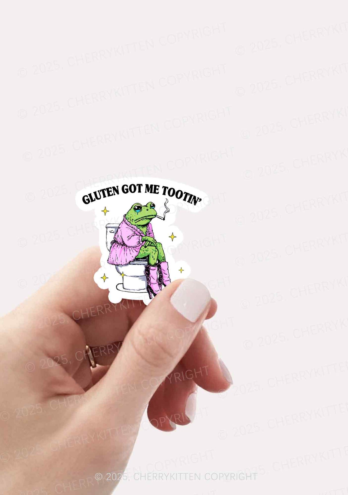 Gluten Got Me Tootin 1Pc Y2K Sticker Cherrykitten