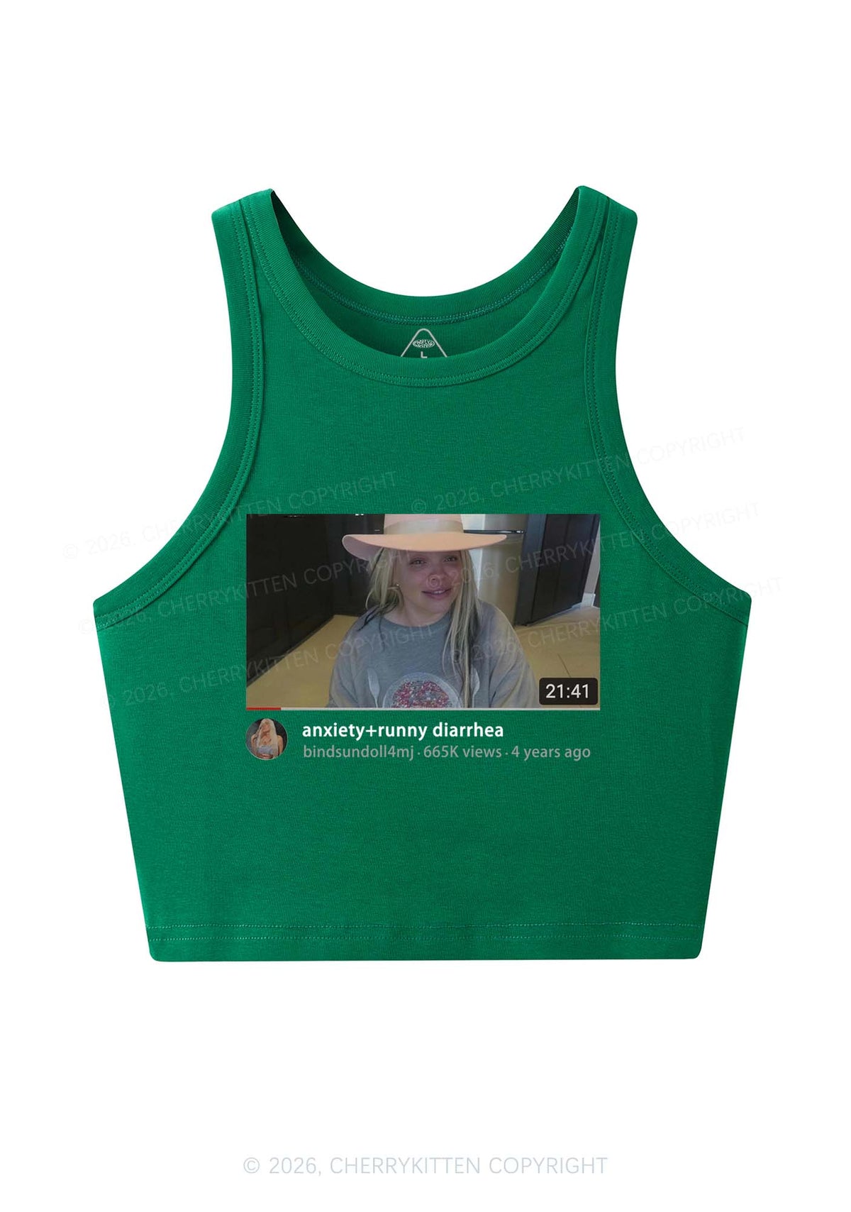 Anxiety Diarrhea Y2K Crop Tank Top Cherrykitten