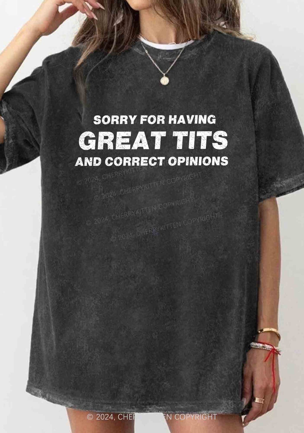 Sorry For Having Correct Opinions Y2K Washed Tee Cherrykitten