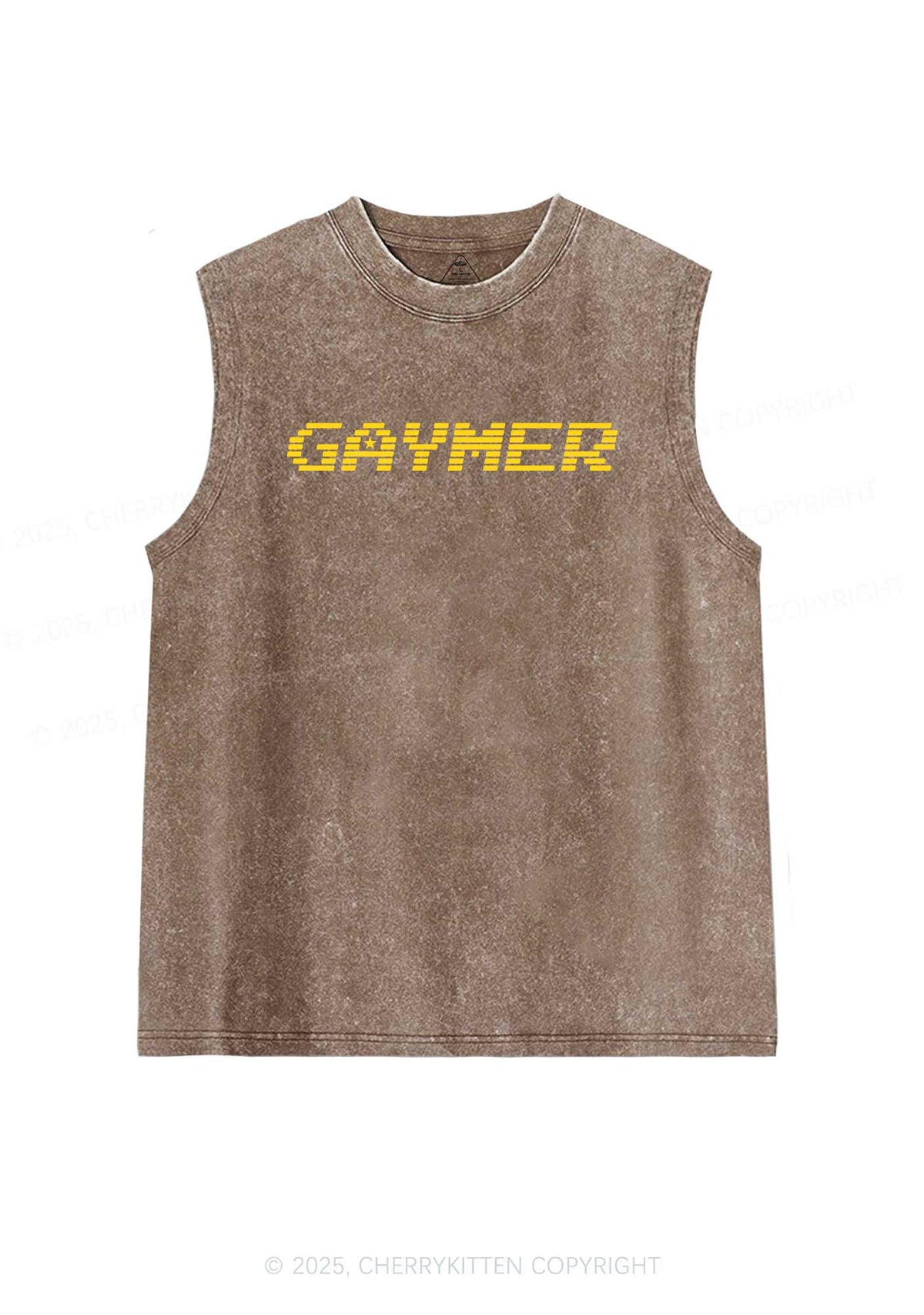 Gaymer Pride Y2K Washed Muscle Tank Cherrykitten